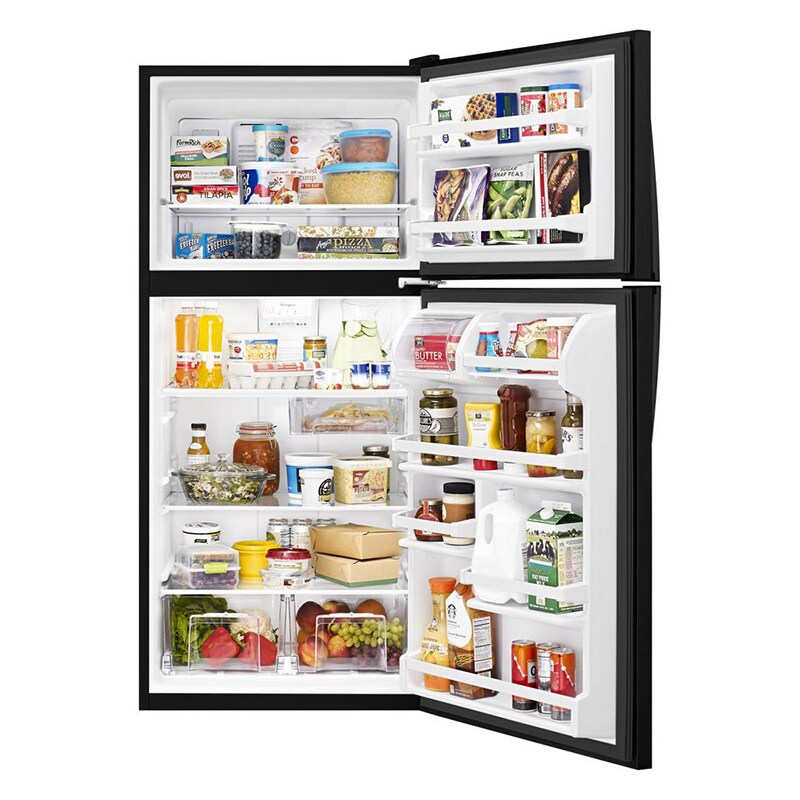 Whirlpool 30 in. 18.2 cu. ft. Top Freezer Refrigerator - Black, Black, hires