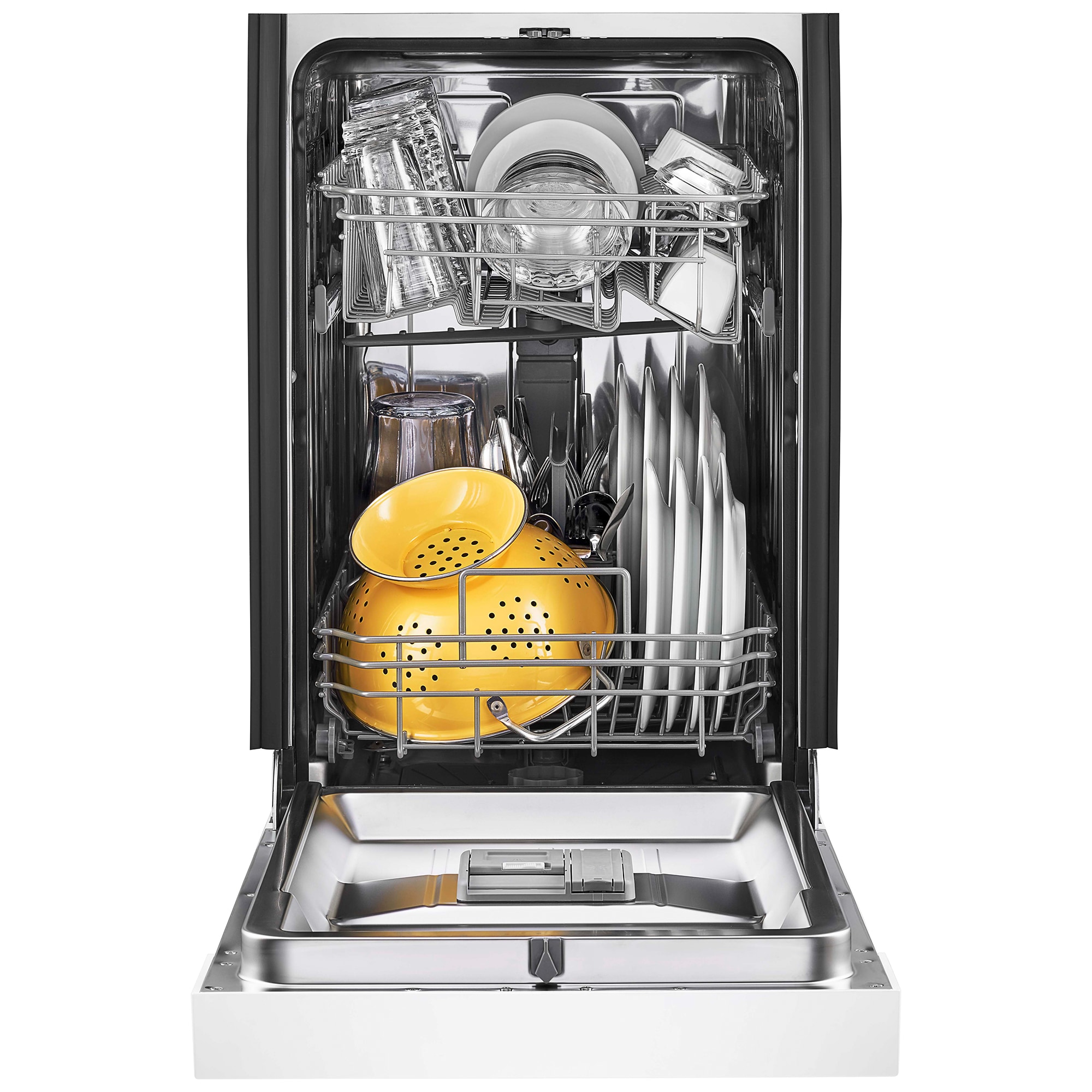 Whirlpool 18 in. Front Control Dishwasher with 50 dBa Sound Level & Pocket - White, , hires