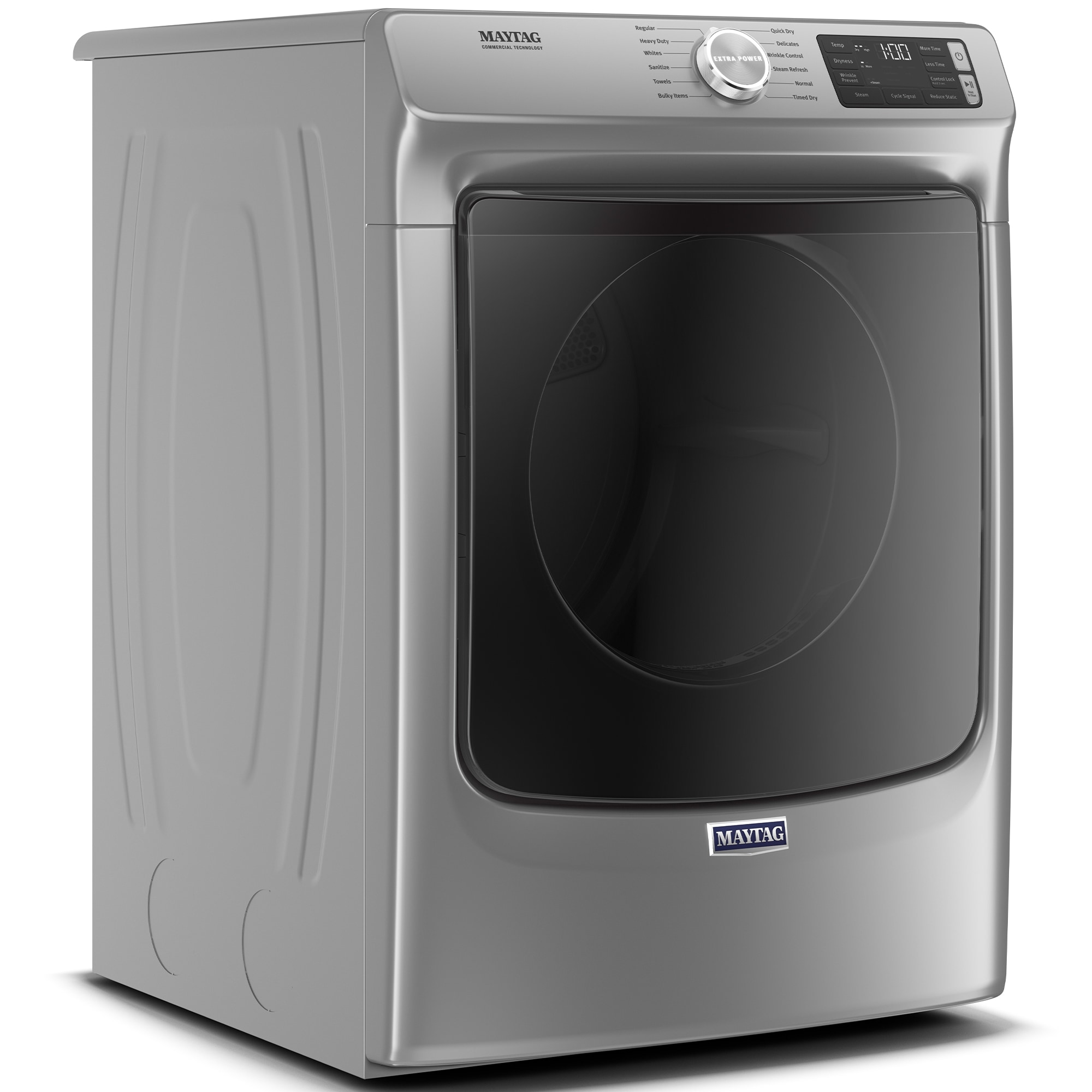 Maytag 27 in. 7.3 cu. ft. Stackable Electric Dryer with Extra Power, Sanitize, Steam & Quick Dry Cycle - Metallic Slate, Metallic Slate, hires