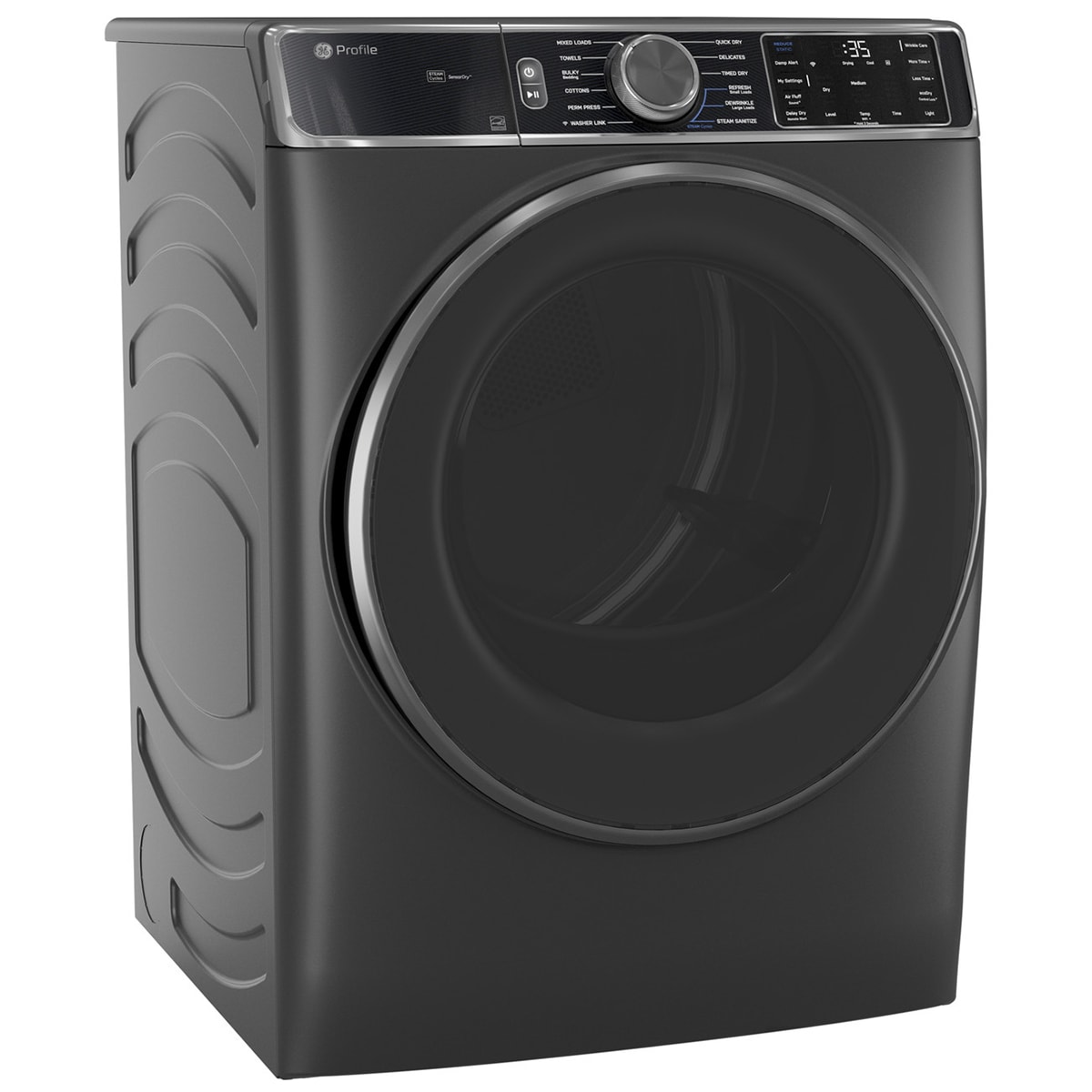 GE 28 in. 7.8 cu. ft. Smart Stackable Electric Dryer with Sensor Dry, Sanitize & Steam Cycle - Carbon Graphite, , hires