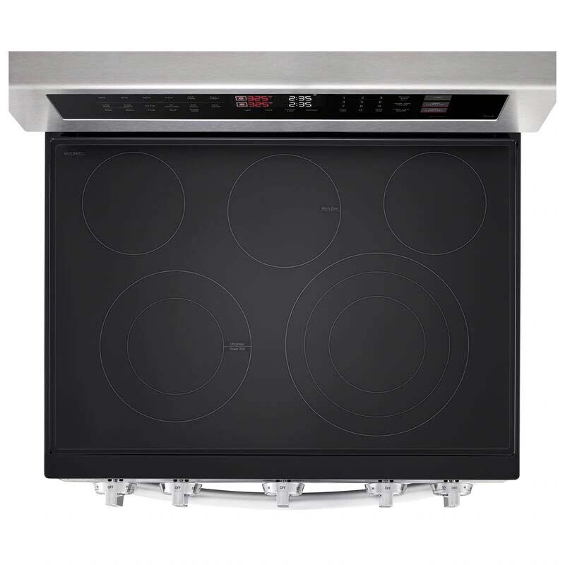 LG 30 in. 7.3 cu. ft. Smart Air Fry True European Convection Double Oven Electric Range with Radiant Burners - Stainless Steel, , hires