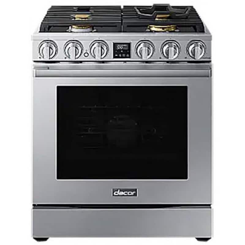 Dacor 30 in. 6 cu. ft. Smart Air Fry Dual Convection Gas Range with 4 Sealed Burners - Silver Stainless, , hires