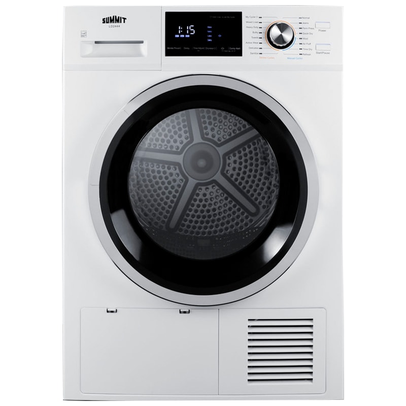 Summit 24 in. 4.4 cu. ft. Stackable Ventless Electric Dryer with Heat Pump, Sensor Dry & Sanitize Cycle - White, , hires