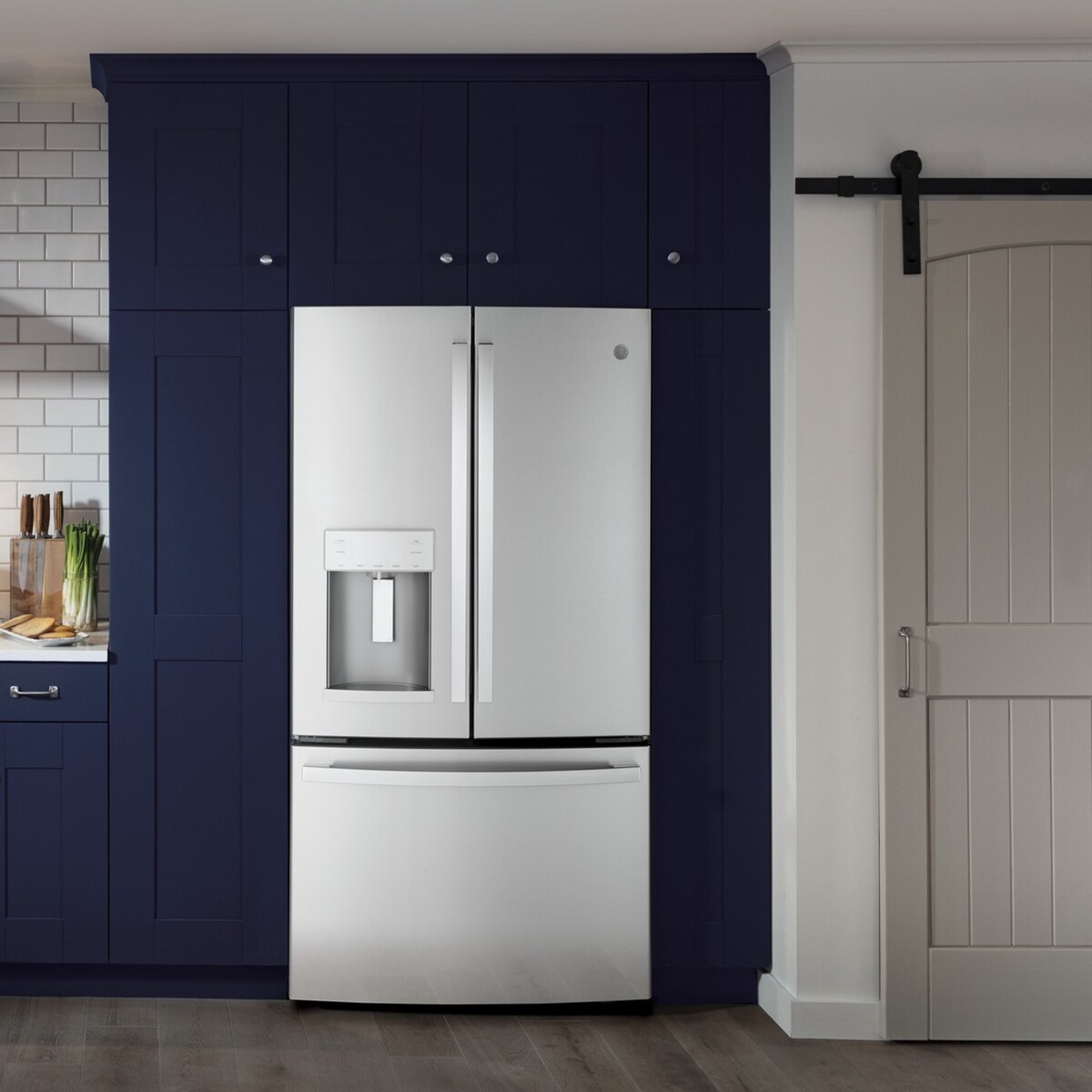 GE 36 in. 22.1 cu. ft. Counter Depth French Door Refrigerator with Ice & Water Dispenser - Fingerprint Resistant Stainless, Fingerprint Resistant Stainless, hires