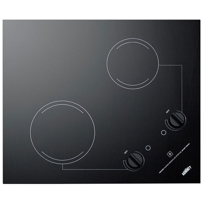 Summit 21 in. 2-Burner Electric Cooktop - Black, , hires
