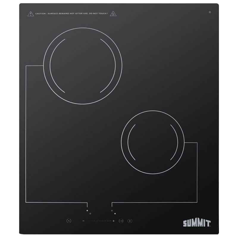 Summit 18 in. 2-Burner Electric Cooktop - Black, , hires