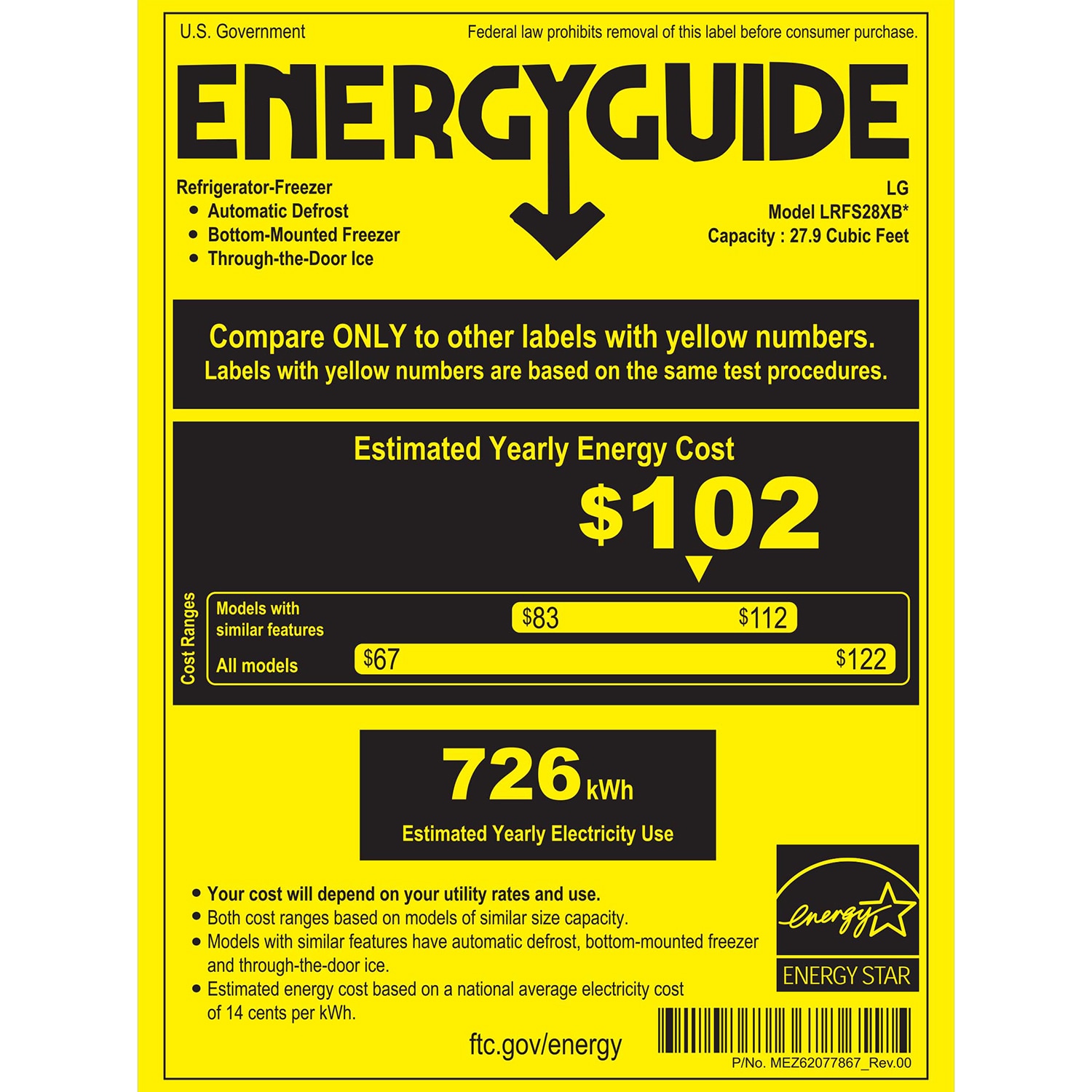 LG 36 in. 27.7 cu. ft. Smart French Door Refrigerator with Ice & Water Dispenser - PrintProof Stainless Steel, PrintProof Stainless Steel, hires