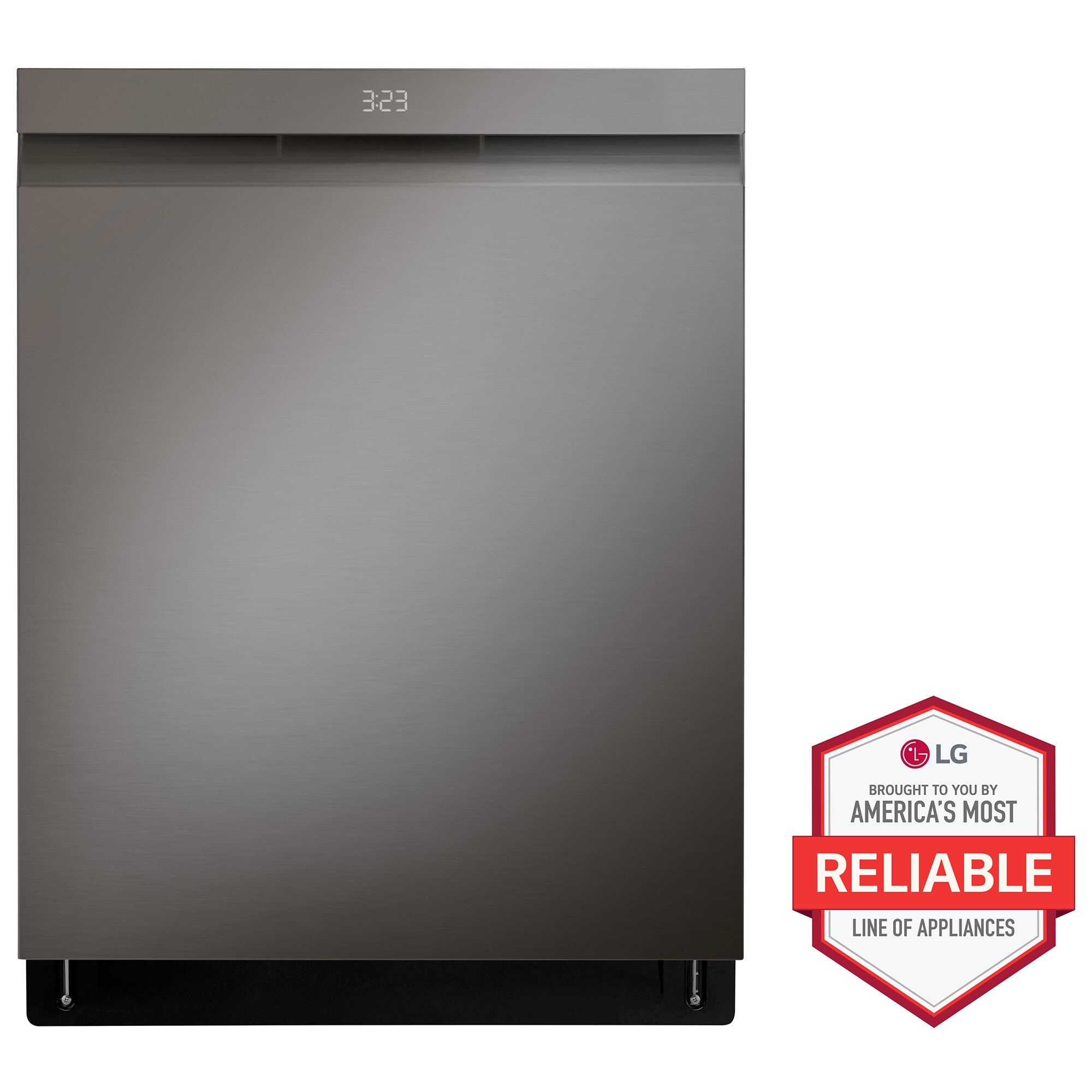 LG 24 in. Top Control Smart Dishwasher with 46 dBa Sound Level, 3rd-Rack, Dynamic Heat Dry & Pocket - PrintProof Black Stainless Steel, PrintProof Black Stainless Steel, hires