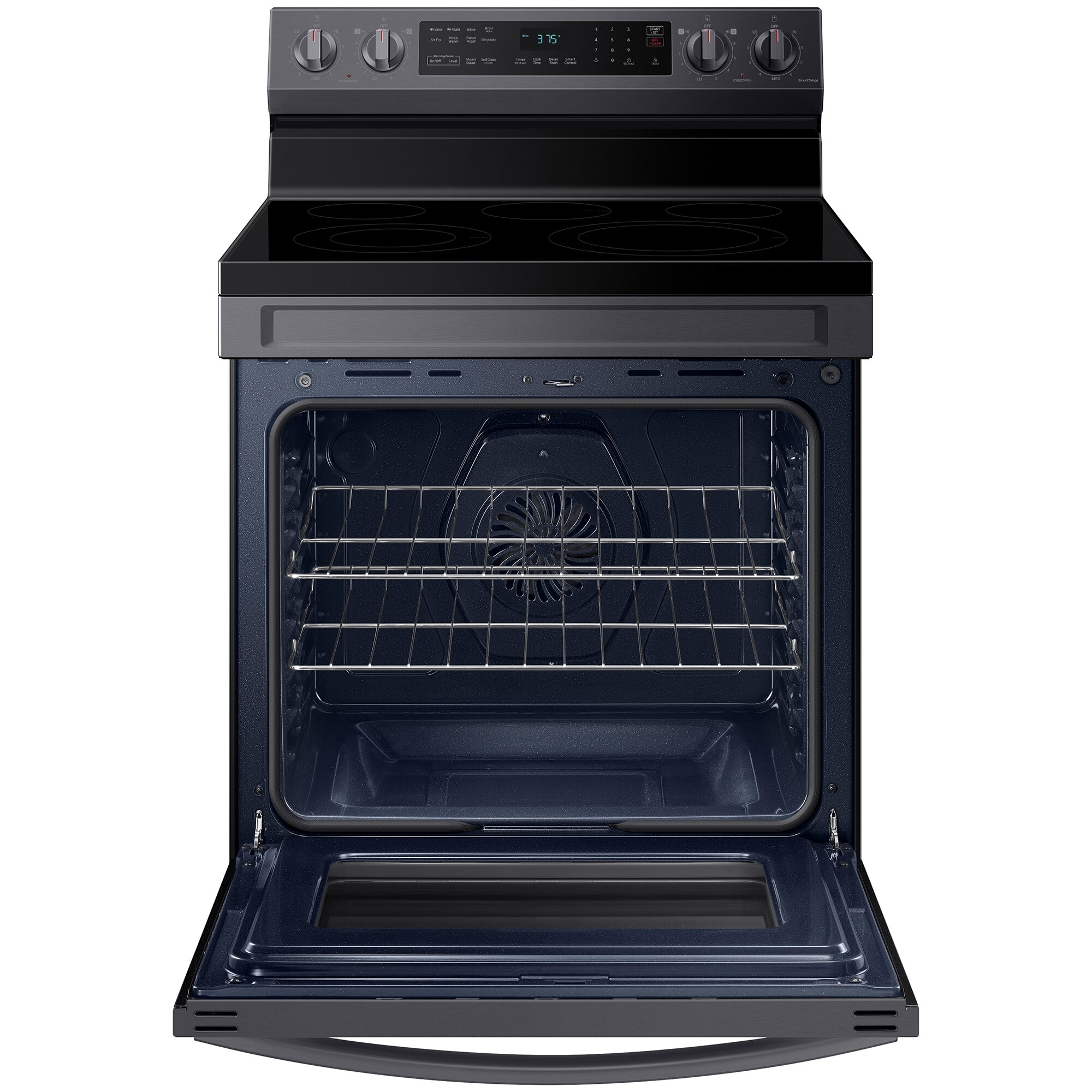 Samsung 30 in. 6.3 cu. ft. Smart Air Fry Standard Convection Electric Range with Smoothtop Burners - Fingerprint Resistant Black Stainless Steel, Fingerprint Resistant Black Stainless, hires