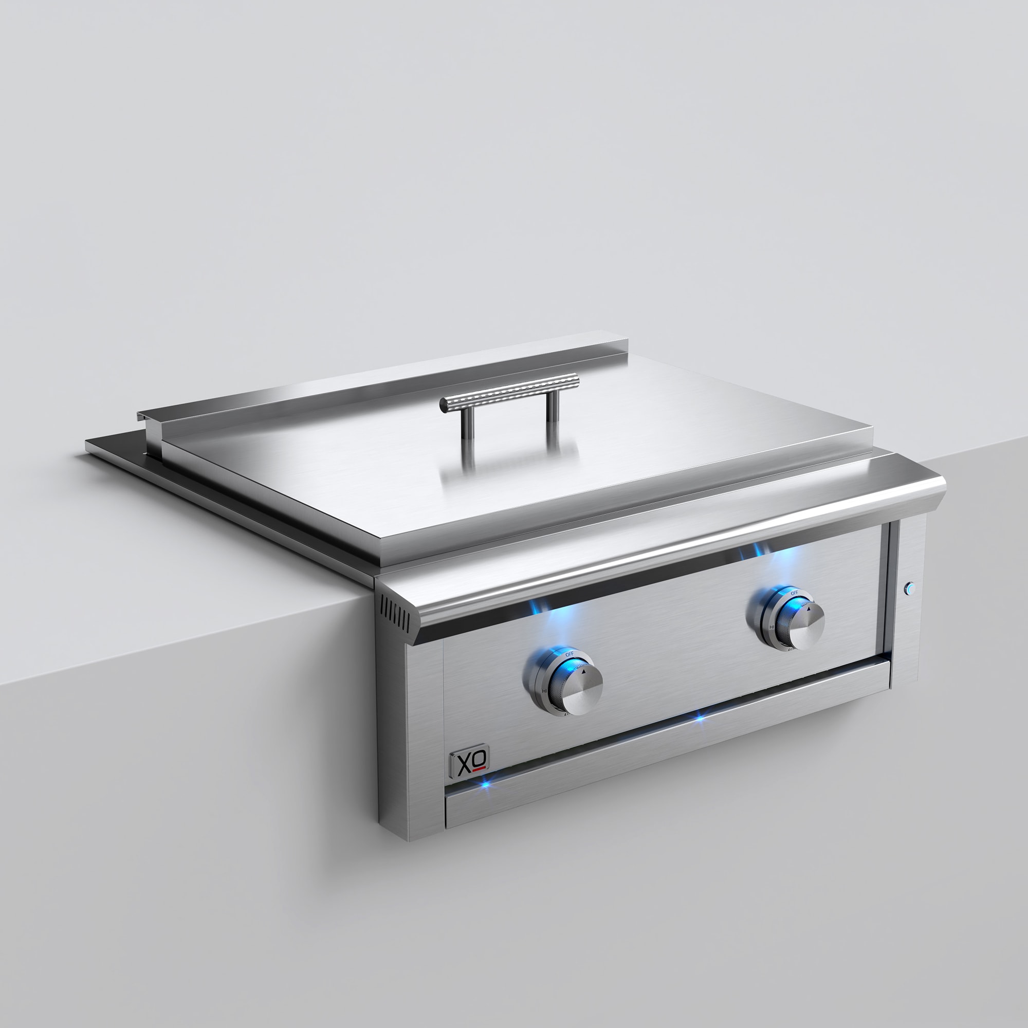 XO Pro-Grade 30 in. 2-Burner Built-In Liquid Propane Gas Flat Top Griddle with 495 sq. in. Cooking Surface - Stainless Steel, , hires