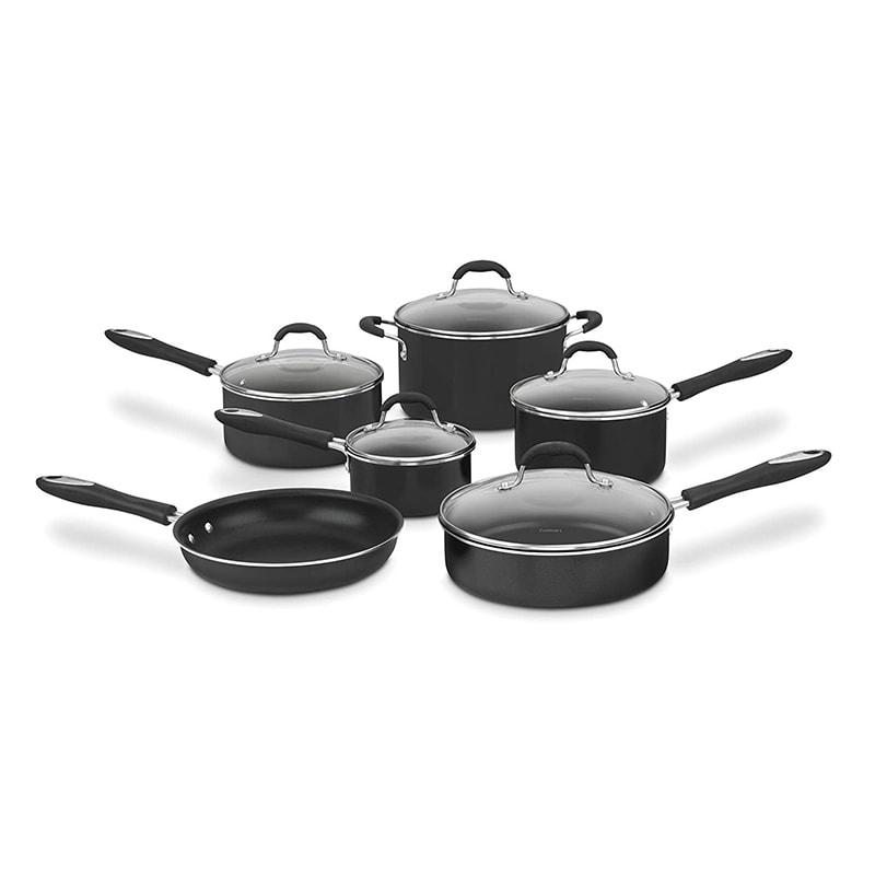 Cuisinart Advantage Nonstick 11-Piece Cookware Set - Black, , hires