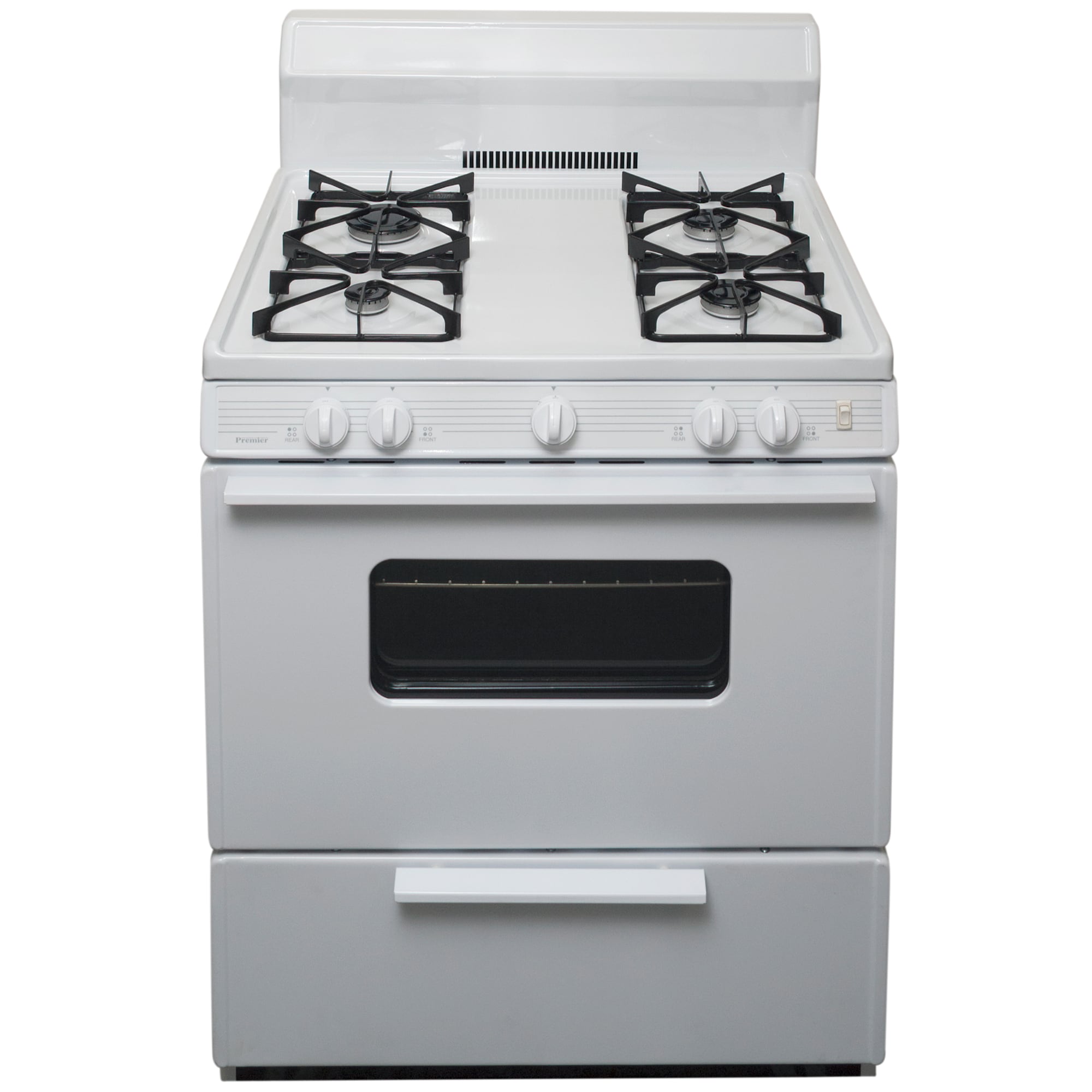 Premier 30 in. 3.9 cu. ft. Oven Freestanding Gas Range with 4 Sealed Burners - White, , hires
