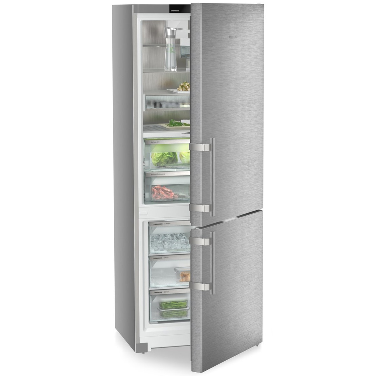 Liebherr Prime 30 in. 16.8 cu. ft. Smart Counter Depth Bottom Freezer Refrigerator with Ice Maker - Stainless Steel, , hires