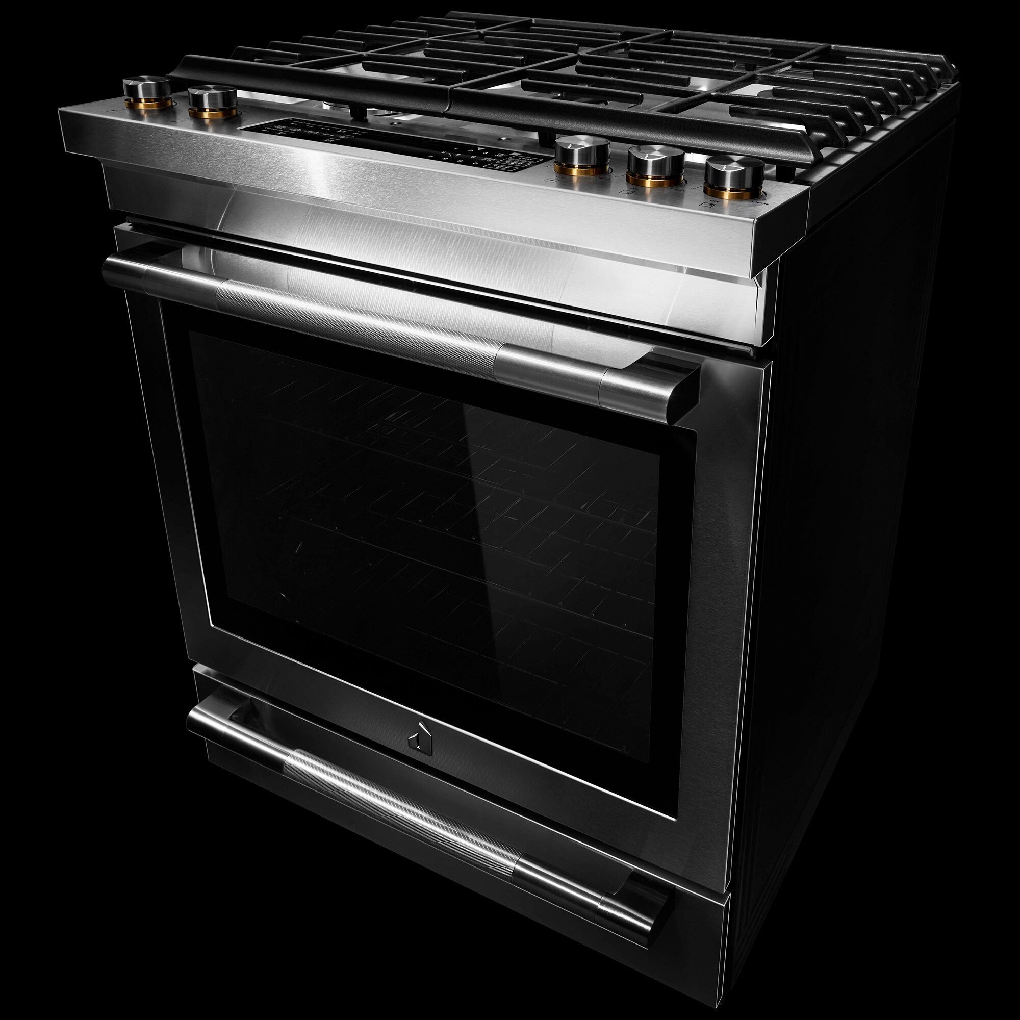 JennAir Rise Series 30 in. 6.4 cu. ft. Air Fry True European Convection Slide-In Gas Range with 5 Sealed Burners - Stainless Steel, , hires
