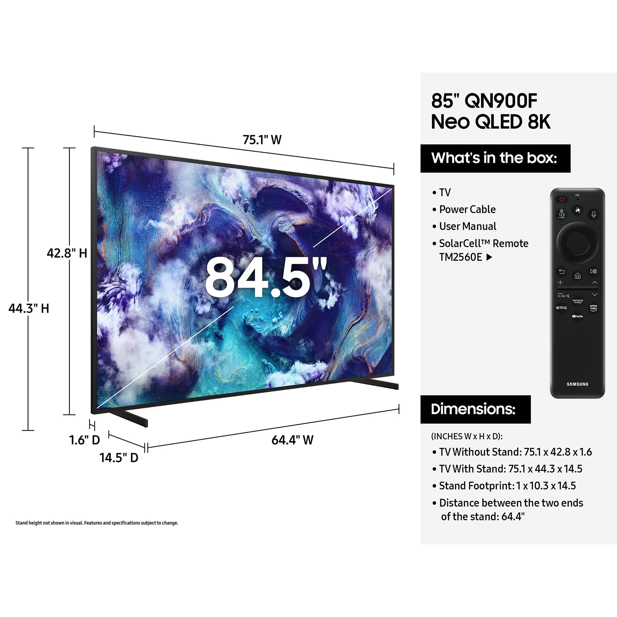 Samsung - 85" Class QN900F Neo QLED 8K UHD Samsung Vision AI Smart TV, , hires