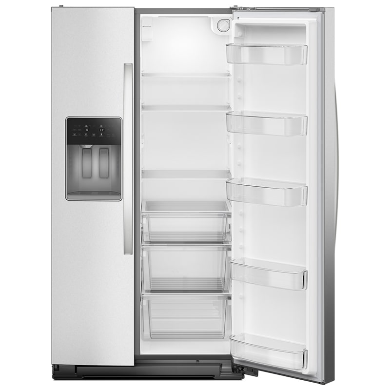 Whirlpool 36 in. 20.8 cu. ft. Counter Depth Side-by-Side Refrigerator with Ice & Water Dispenser - Fingerprint Resistant Stainless Steel, Stainless Steel, hires