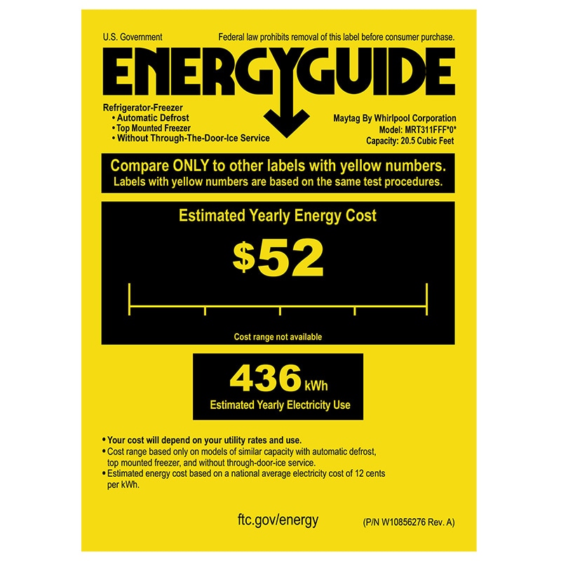 Maytag 33 in. 20.5 cu. ft. Top Freezer Refrigerator - White Ice, White Ice, hires