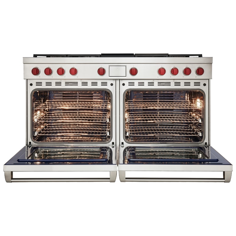 Wolf 60 in. 10.2 cu. ft. Smart Dual Convection Double Oven Dual Fuel Range with 6 Sealed Burners & Griddle - Stainless Steel, , hires