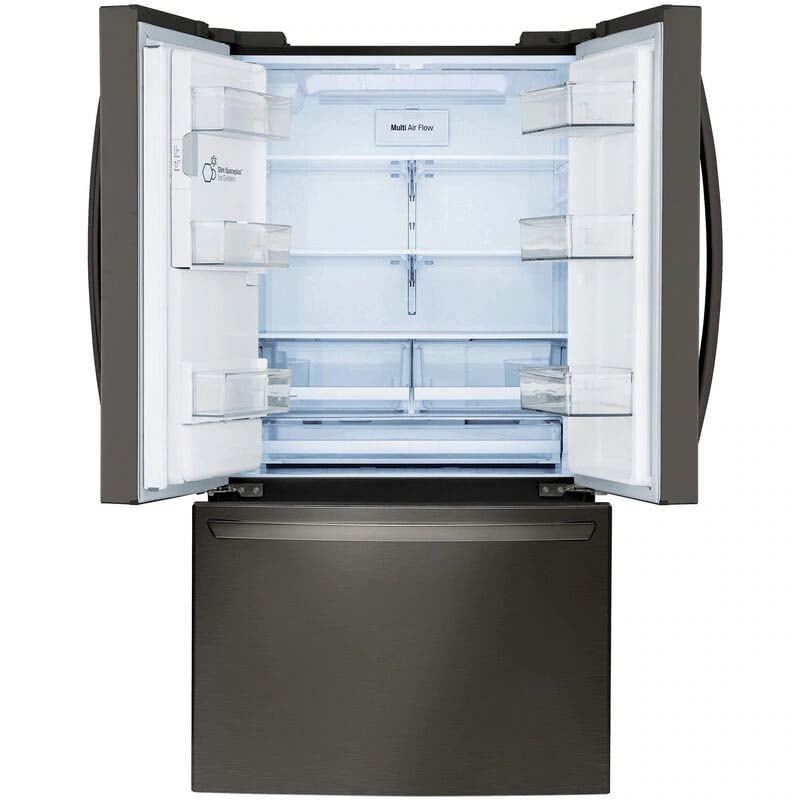 LG 36 in. 27.7 cu. ft. Smart French Door Refrigerator with Ice & Water Dispenser - PrintProof Black Stainless Steel, PrintProof Black Stainless Steel, hires