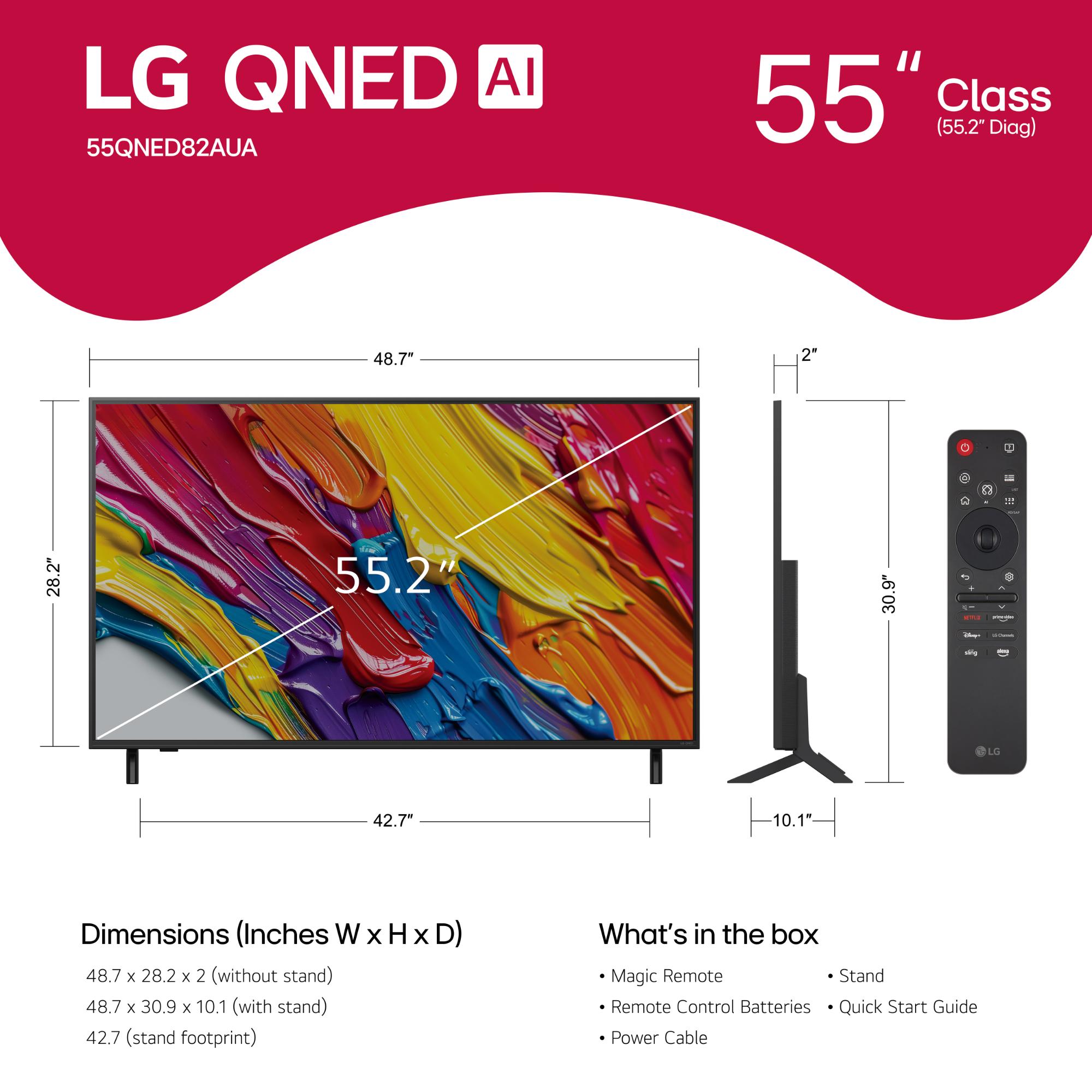 LG - 55" Class QNED82A Series QNED 4K UHD Smart webOS TV, , hires