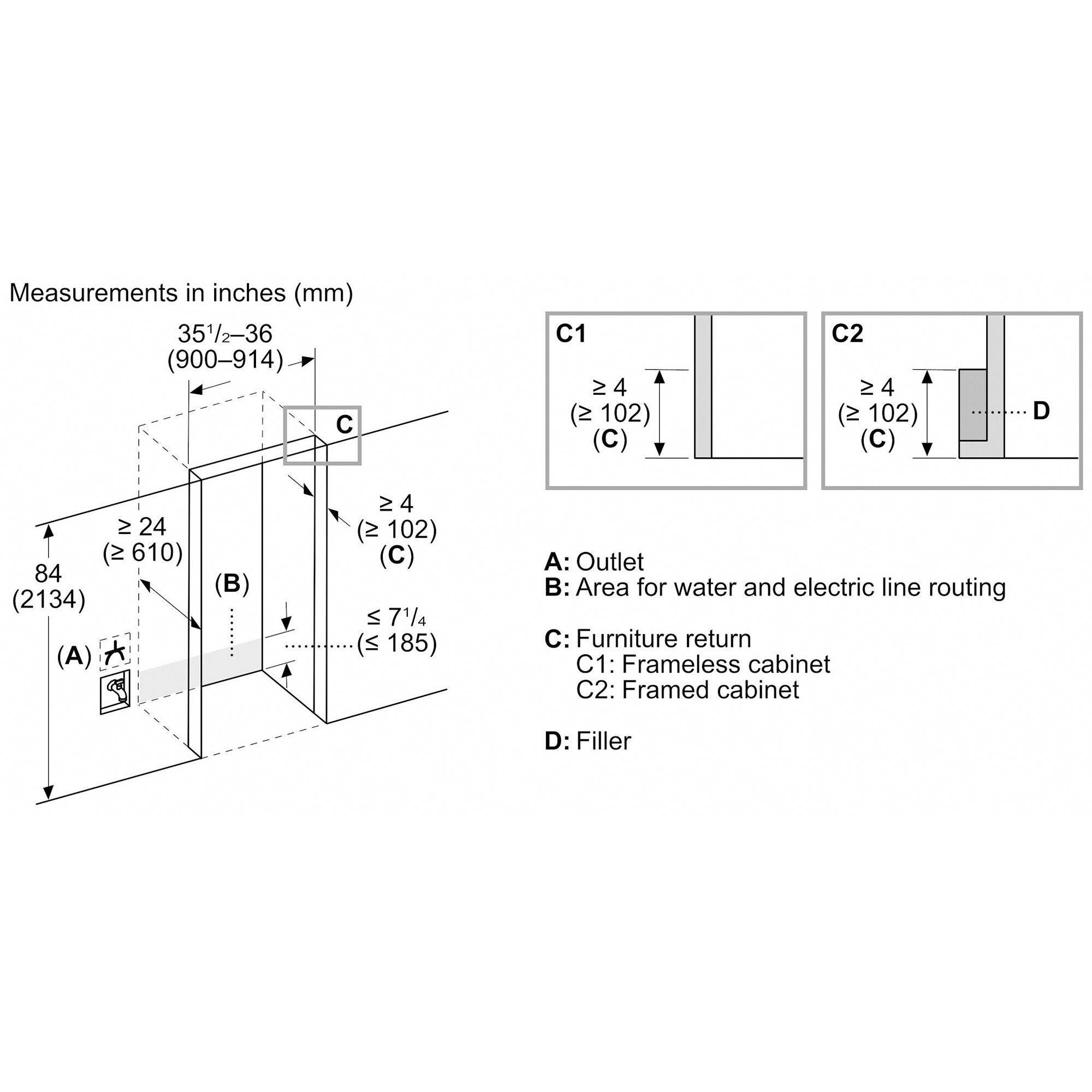 Thermador Freedom Collection 36 in. Built-In 20.2 cu. ft. Smart Counter Depth Bottom Freezer Refrigerator with Internal Water Dispenser and Professional handles- Stainless Steel, Stainless Steel, hires