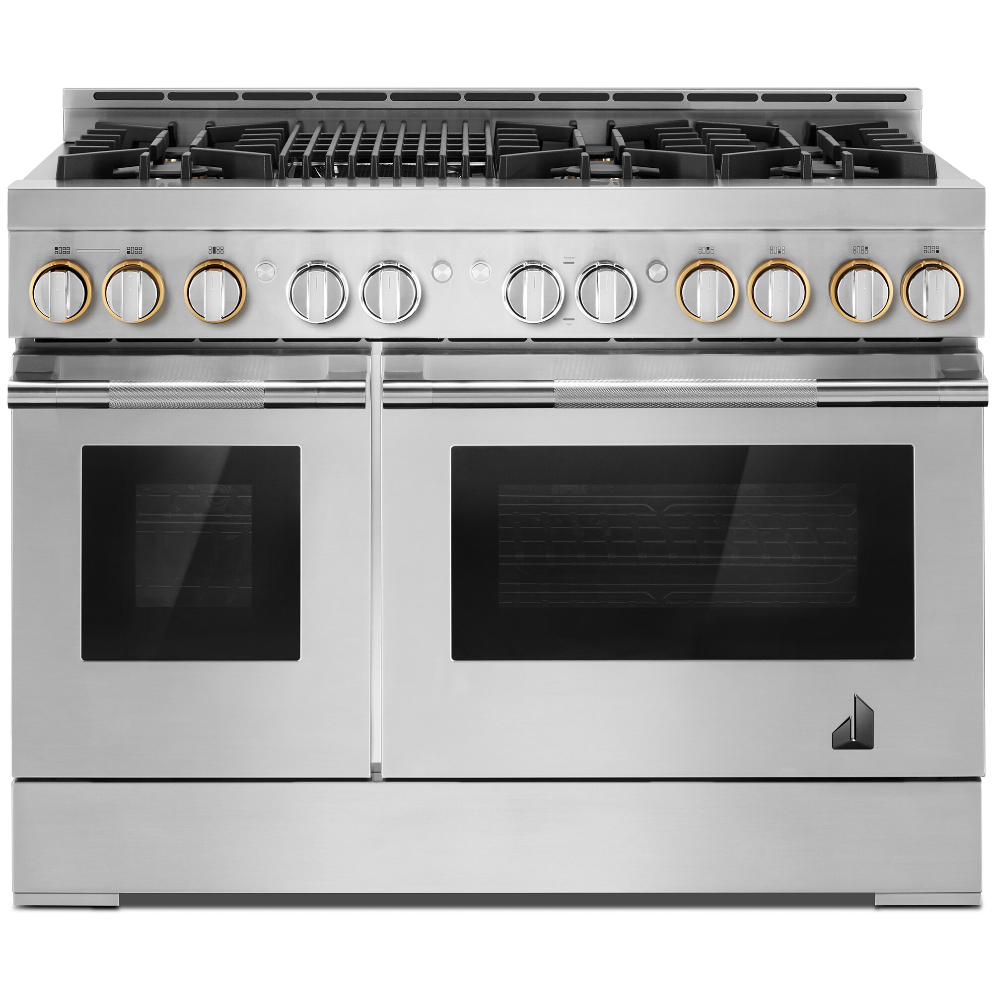 JennAir Rise Series 48 in. 6.3 cu. ft. Smart True European Convection Double Oven Gas Range with 6 Sealed Burners & Grill - Stainless Steel, , hires
