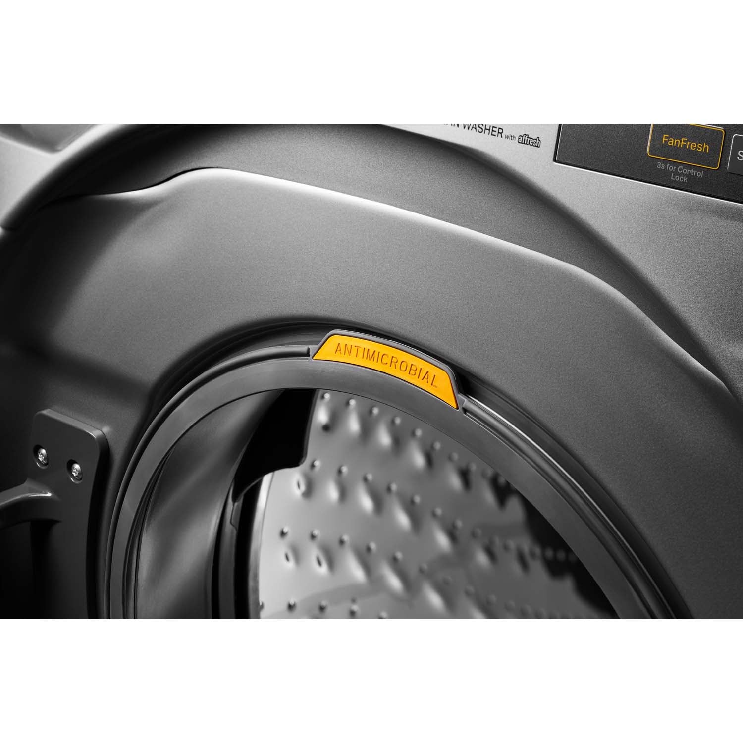 Whirlpool 27 in. 5.0 cu. ft. Smart Stackable Front Load Washer with FreshFlow Vent System, Sanitize & Steam Cycle - Volcano Black, Volcano Black, hires