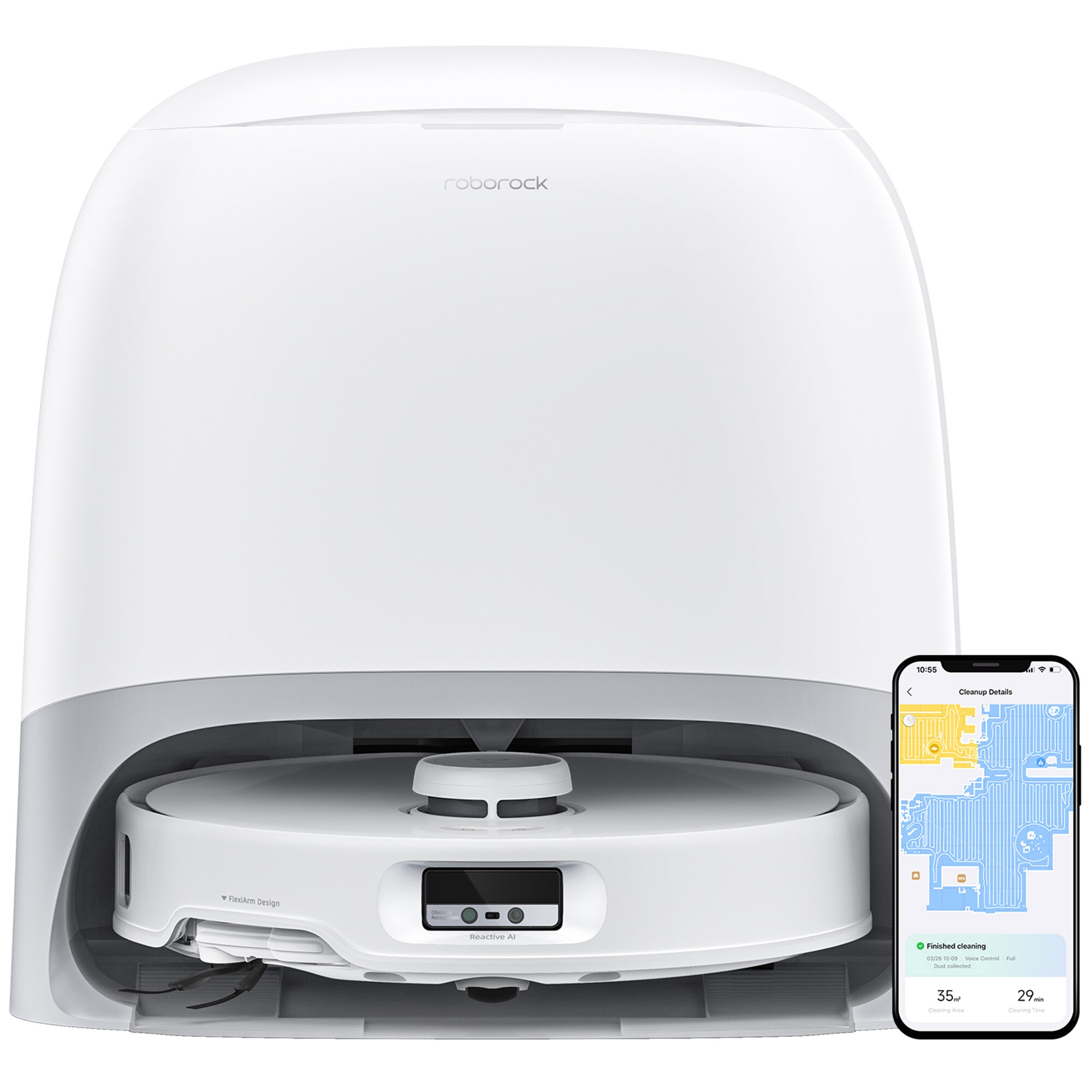 Roborock Qrevo Curv Wi-Fi Connected Auto-Empty Pet Robotic Vacuum/Mop Combo with Voice Control, , hires