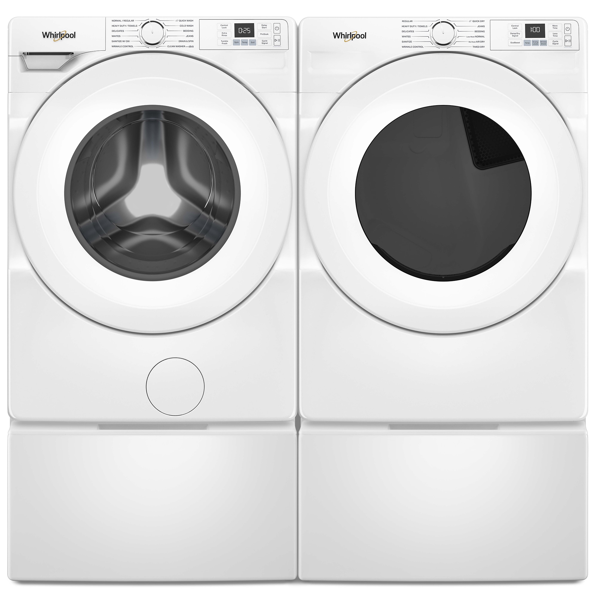 Whirlpool 27 in. 4.5 cu. ft. Stackable Front Load Washer with Tumble Fresh Option & Sanitize with Oxi - White, , hires