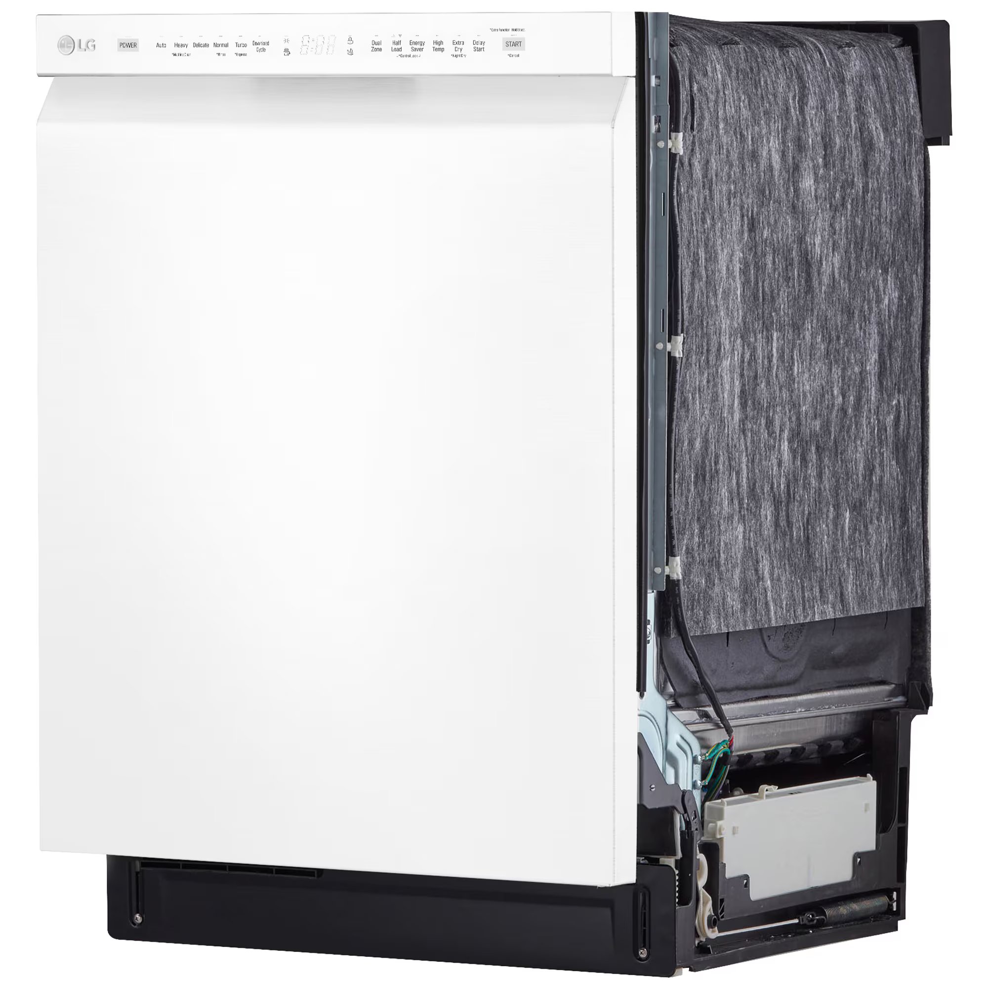 LG 24 in. Front Control Dishwasher with 48 dBa Sound Level, 3rd-Rack, Dynamic Dry & Pocket - White, White, hires