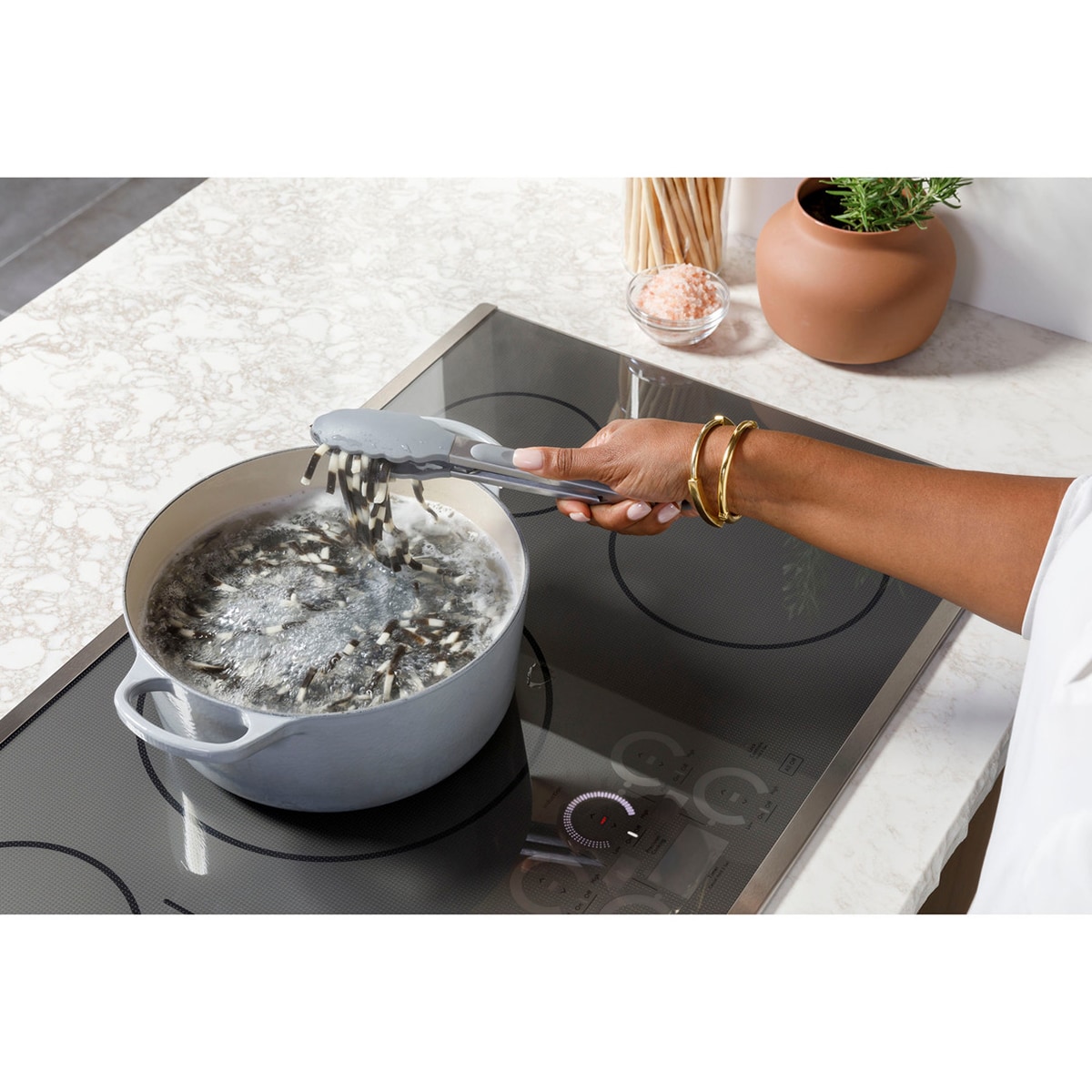 Cafe 36 in. 5-Burner Smart Induction Cooktop with Simmer Burner & Power Burner - Stainless Steel, , hires