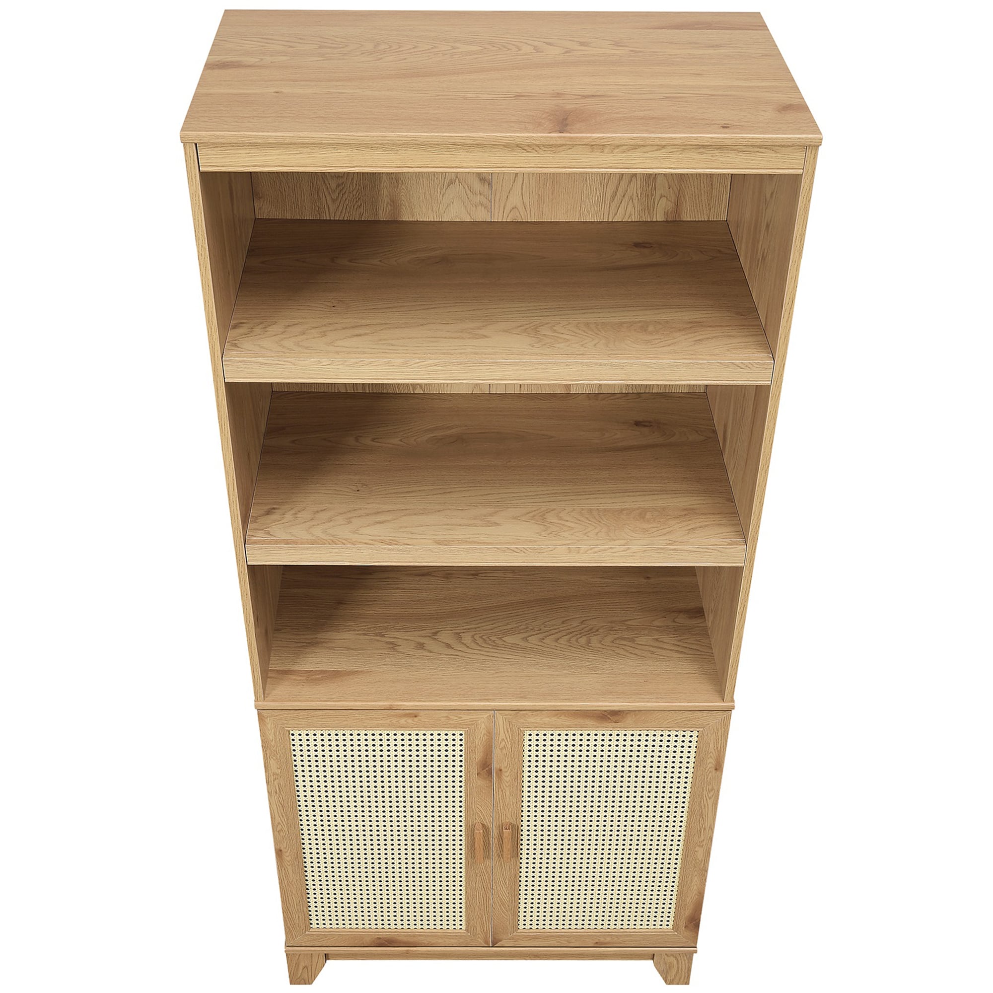 Manhattan Comfort Sheridan Modern Cane Bookcase with Adjustable Shelves - Nature, , hires