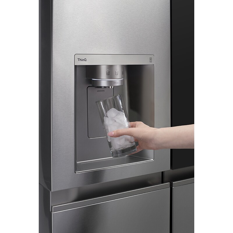 LG InstaView36 in. 27.1 cu. ft. Smart Side by Side Refrigerator with Ice & Water Dispenser - PrintProof Stainless Steel, PrintProof Stainless Steel, hires