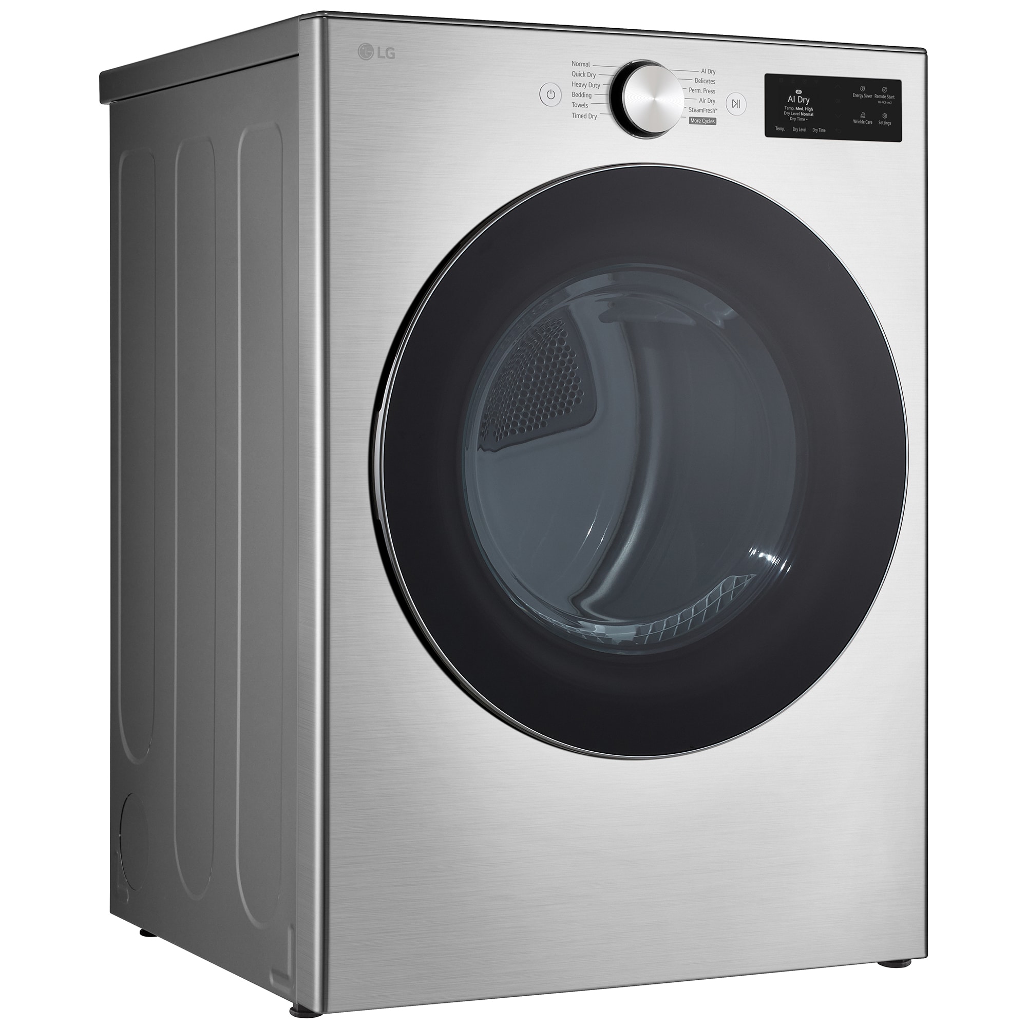 LG 27 in. 7.4 cu. ft. Smart Stackable Electric Dryer with AI Sensor Dry, TurboSteam, Sanitize & Steam Cycle - Graphite Steel, , hires