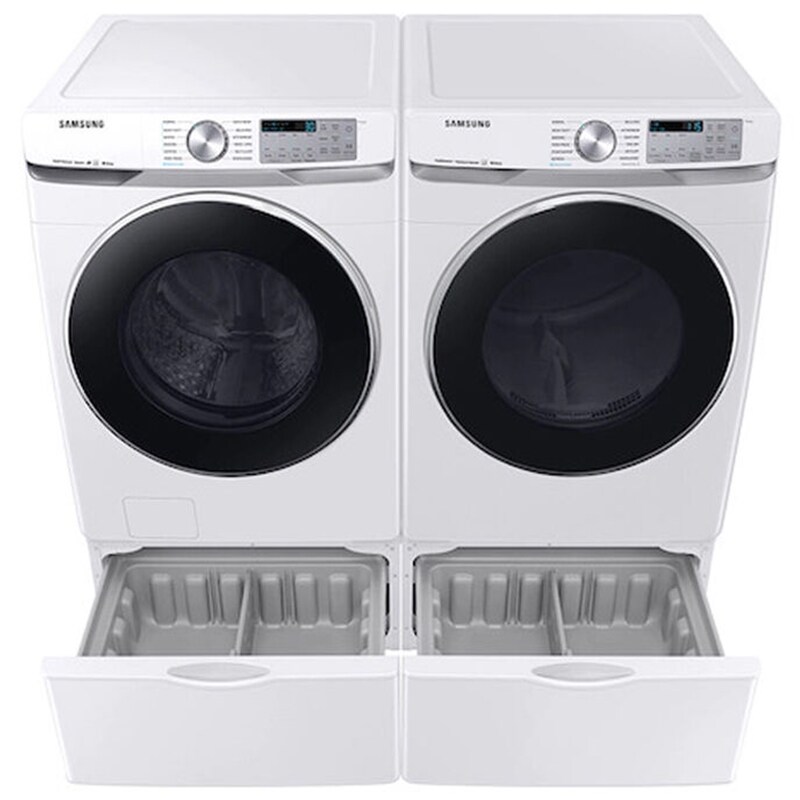 Samsung 27 in. 7.5 cu. ft. Smart Stackable Gas Dryer with Sanitize+, Steam Cycle & Sensor Dry - White, White, hires