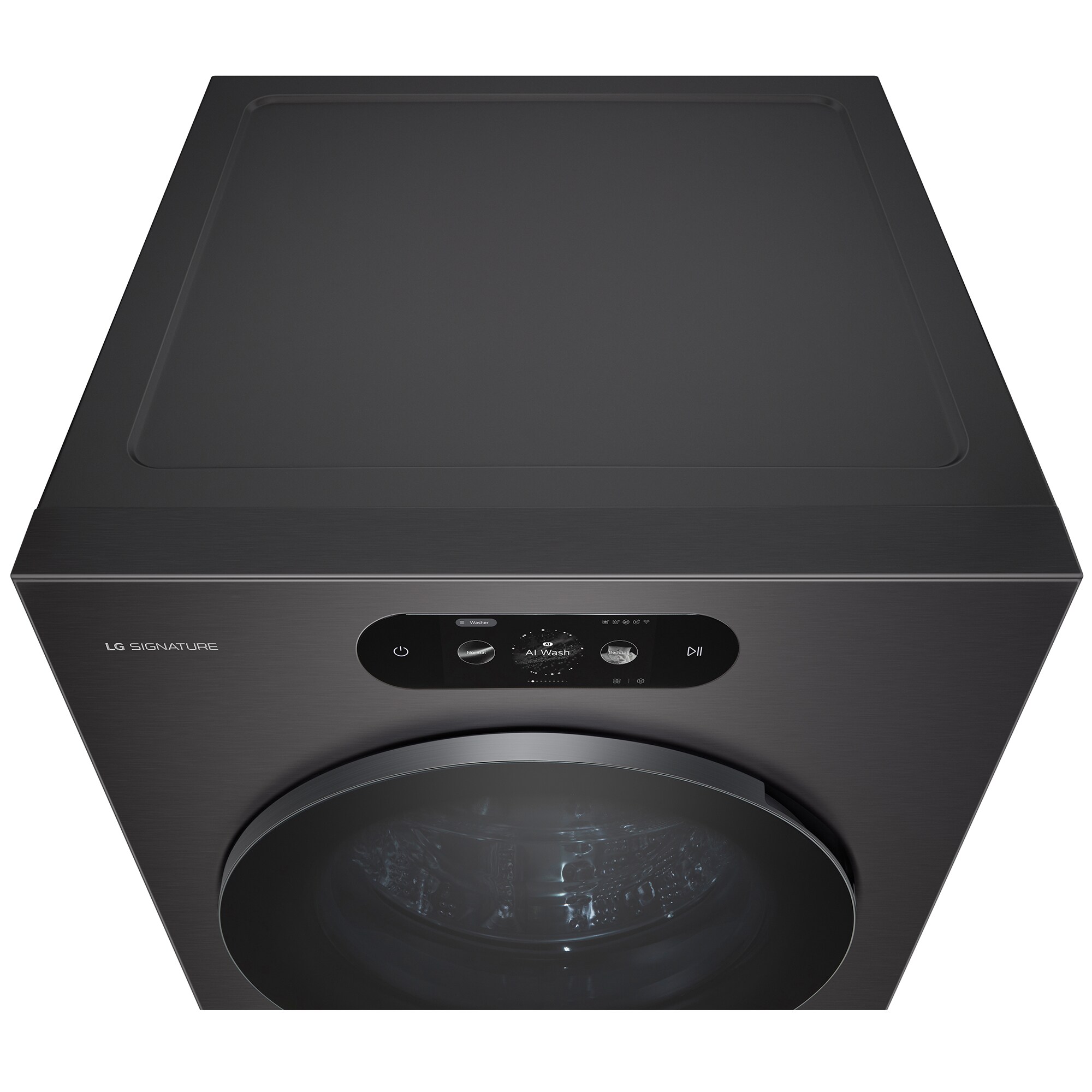 LG 29 in. 5.8 cu. ft. Smart Stackable Front Load Washer with Built-In Intelligence, TurboWash 360, EZ Dispense, Sanitize & Steam Cycle - Brushed Black Steel, , hires