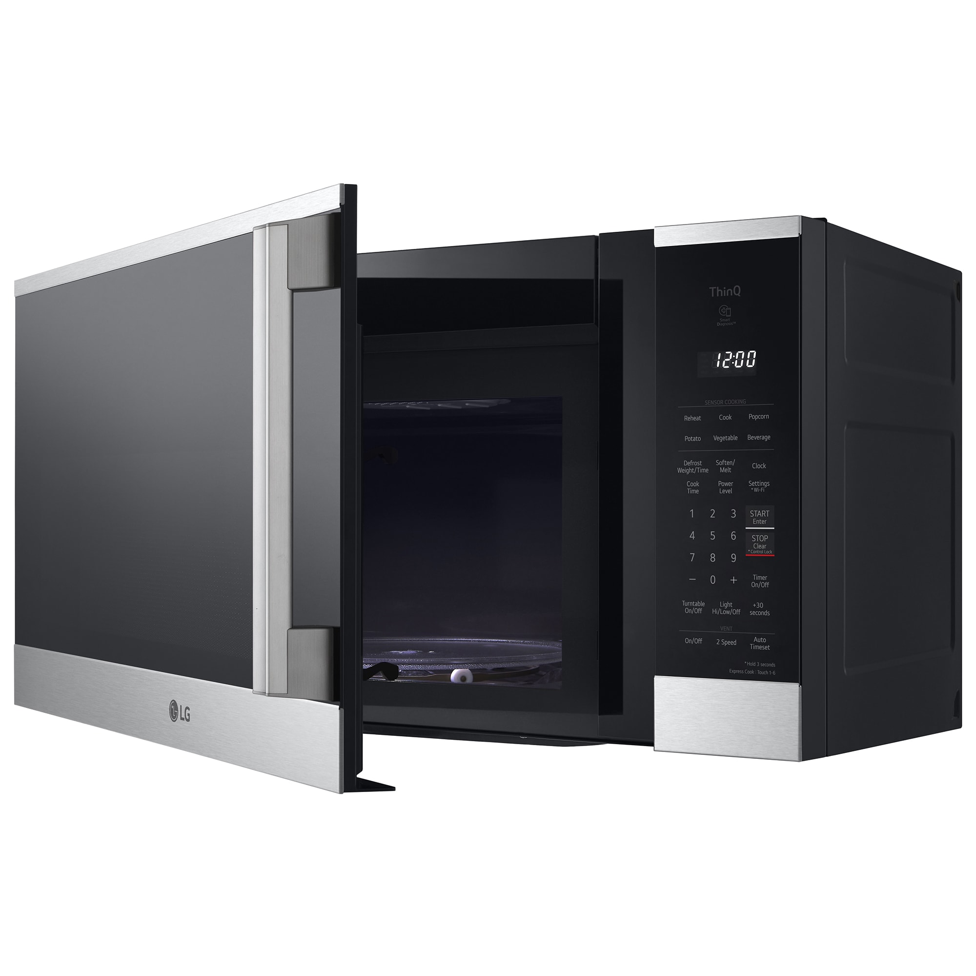 LG 30 in. 1.8 cu. ft. 1000W Smart Over-the-Range Microwave with 300 CFM & Sensor Cooking - PrintProof Stainless Steel, , hires