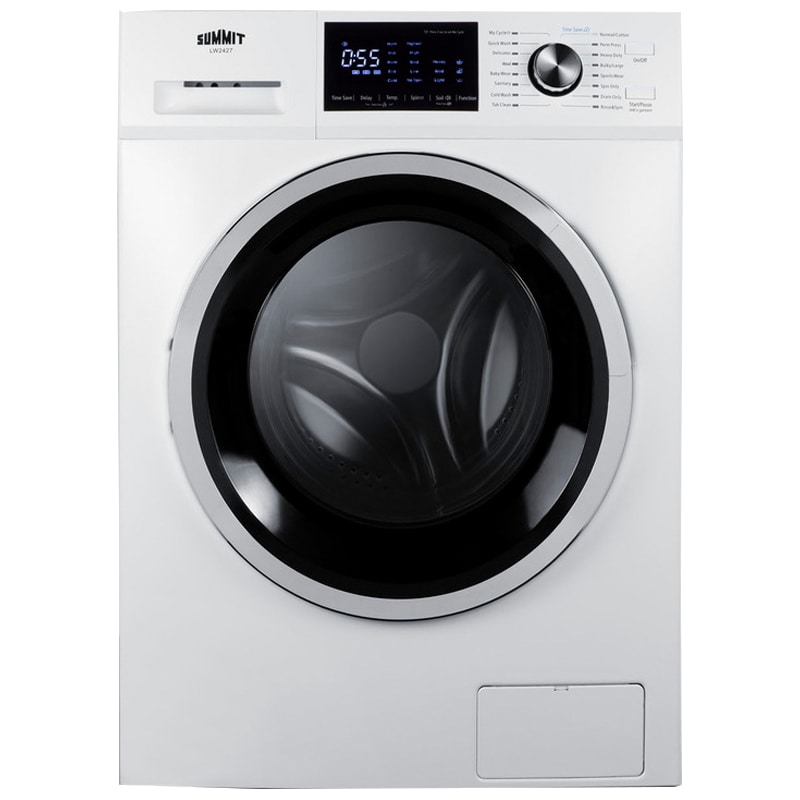 Summit 24 in. 2.7 cu. ft. Stackable Front Load Washer with Sanitize Cycle - White, , hires