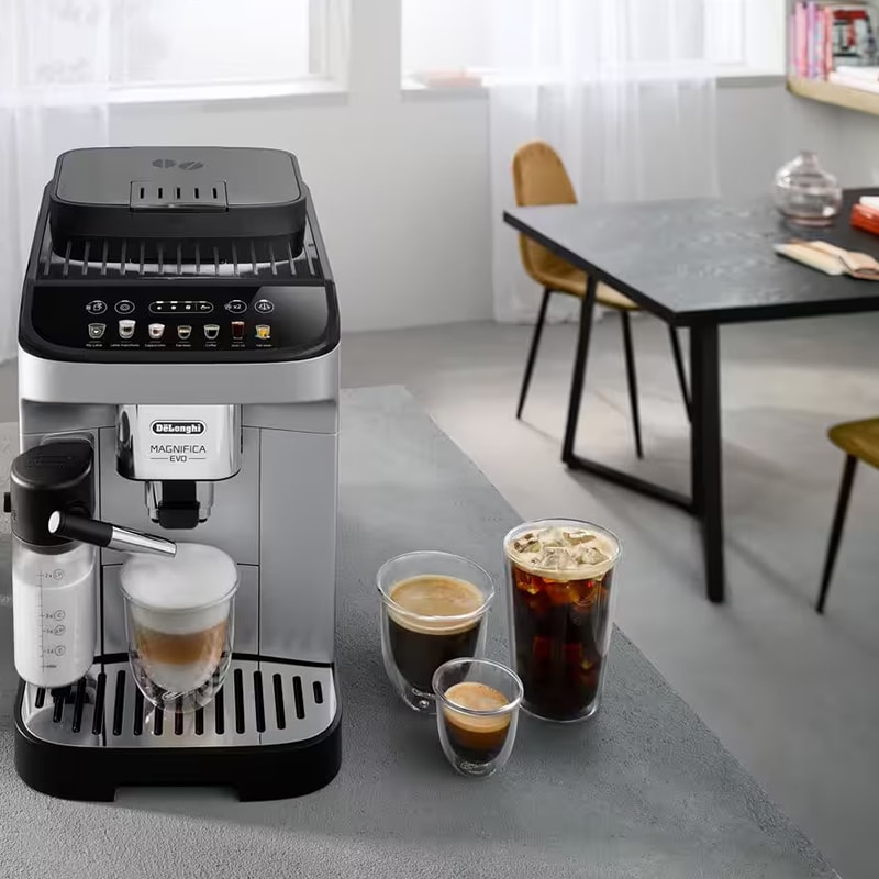 De Longhi Magnifica Evo Espresso Machine with Frother - Silver Black, , hires