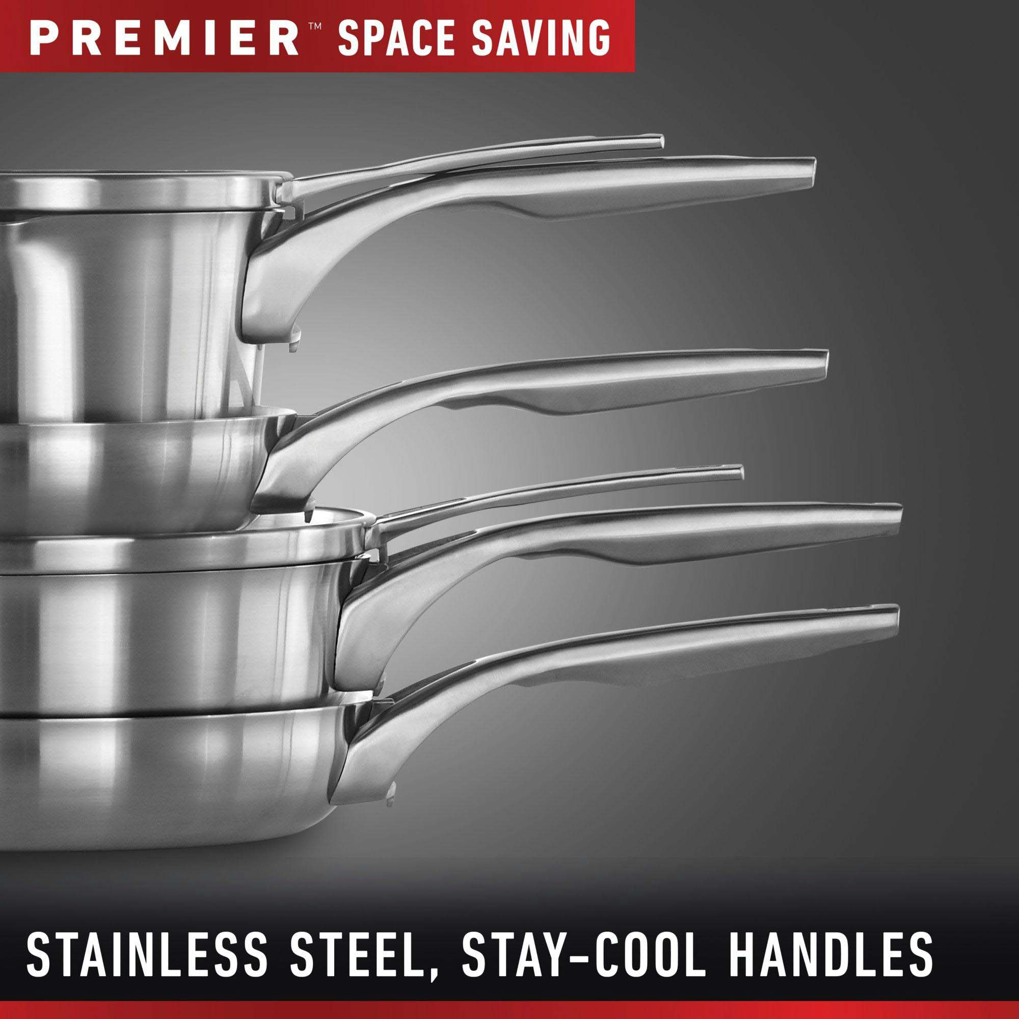 Calphalon Premier Space Saving Stainless Steel 10-Piece Set, , hires