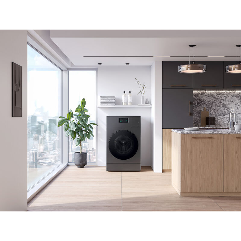 Samsung Bespoke 27 in. 5.3 cu. ft. Smart Electric Front Load Ventless All-in-One AI Combo with Heat Pump, Sanitize & Steam Cycle - Dark Steel, Dark Steel, hires