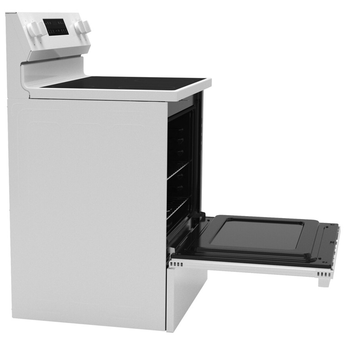 GE 400 Series 30 in. 5.3 cu. ft. Smart Electric Range with Radiant Burners - White, White, hires