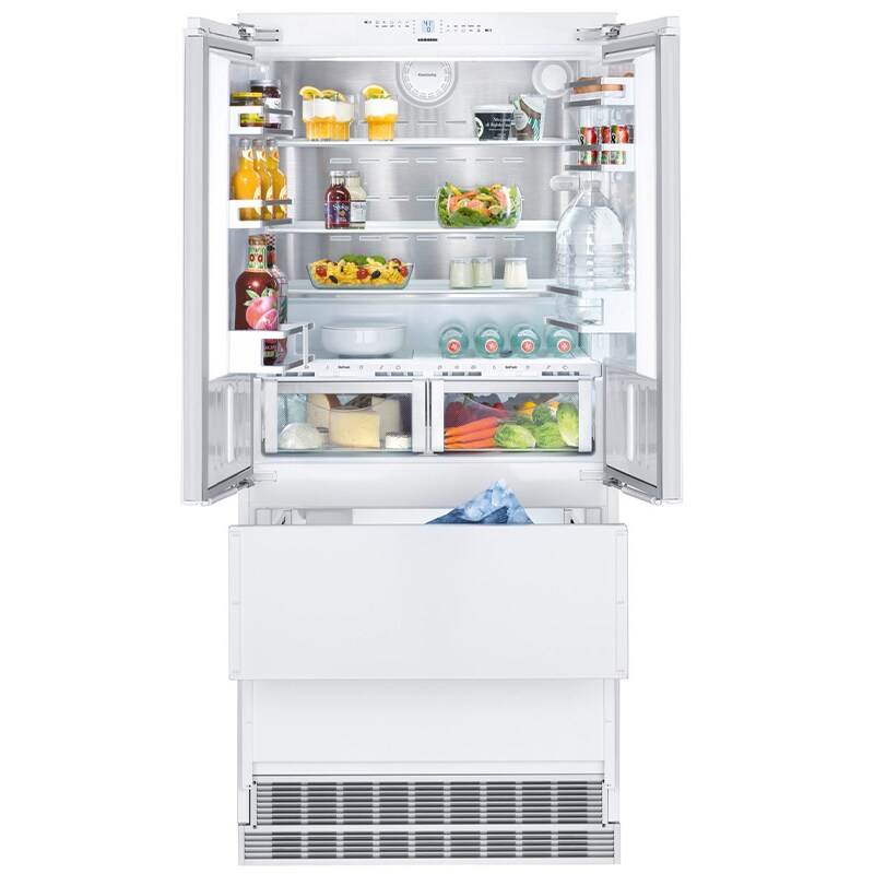 Liebherr 36 in. 18.9 cu. ft. Built-In Counter Depth 4-Door French Door Refrigerator with Ice Maker - Custom Panel Ready, , hires