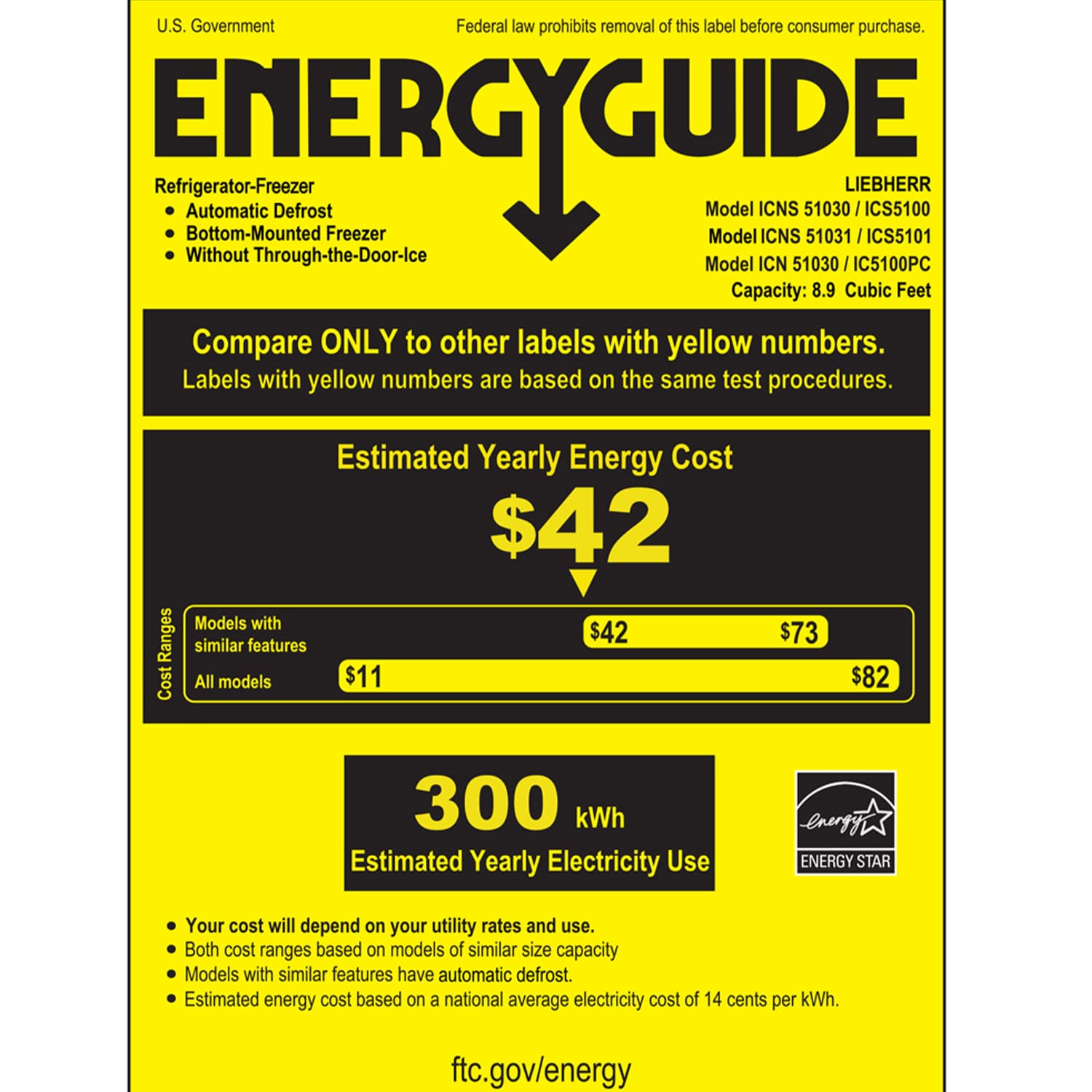 Liebherr Pure 22 in. 8.9 cu. ft. Built-In Counter Depth Bottom Freezer Refrigerator - Custom Panel Ready, , hires