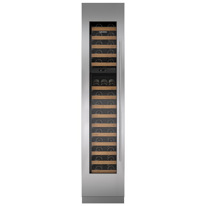 Sub-Zero Designer Series 18 in. Built-in Smart Wine Column Storage with Wood Racks, Dual Temperature Zones & 59 Bottle Capacity - Custom Panel Ready, , hires