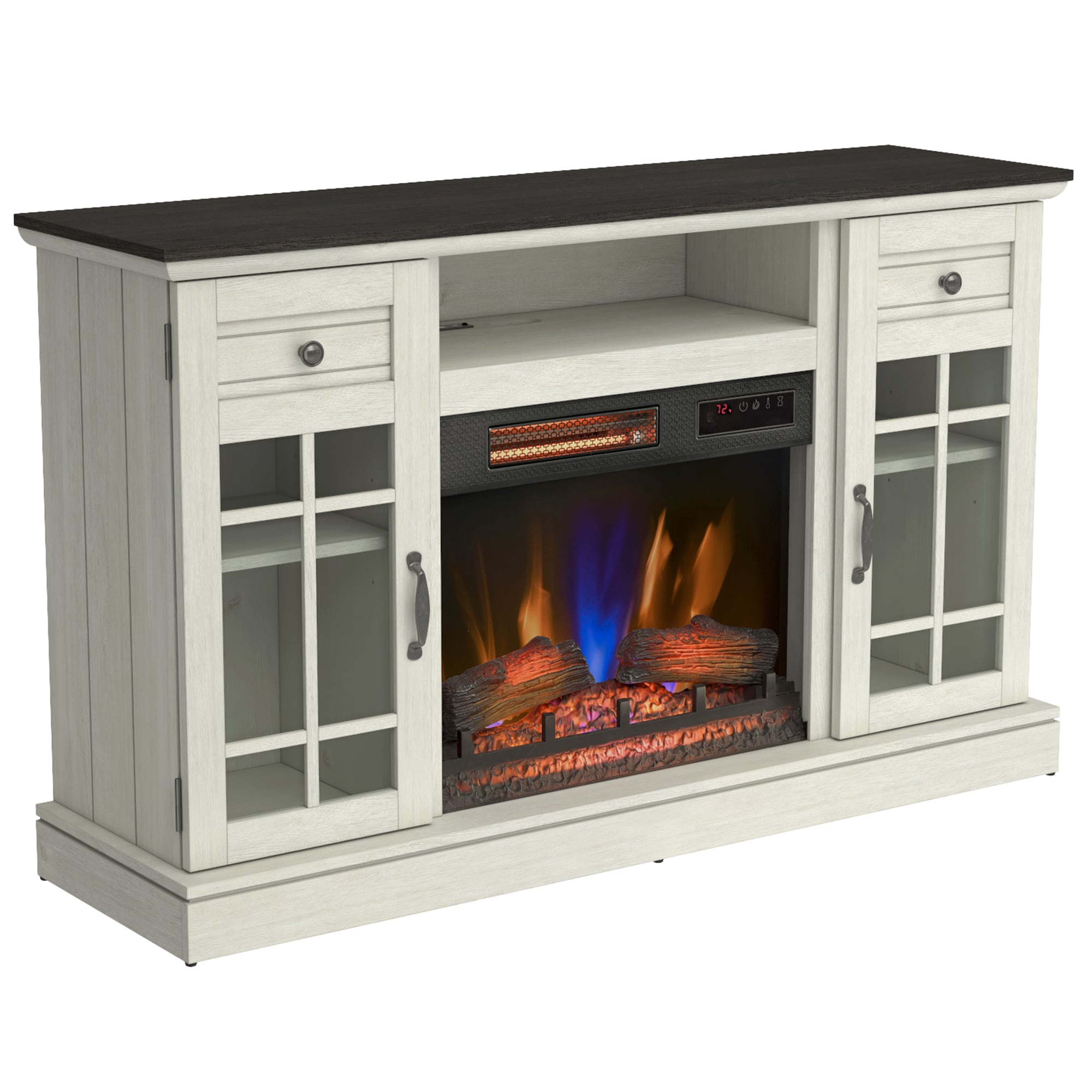 Bell'O Madeline TV Stand with Infrared Quartz Electric Fireplace - Fairfax Oak, , hires