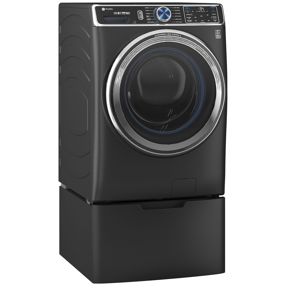 GE 16 in. Pedestal for Washers - Carbon Graphite, , hires
