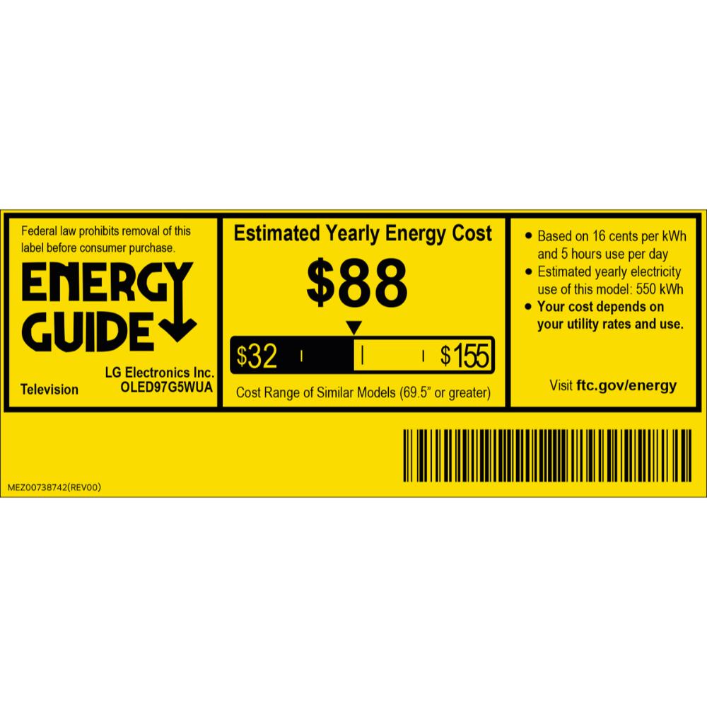 LG - 97" Class G5 Series OLED evo 4K UHD Smart webOS TV, , hires