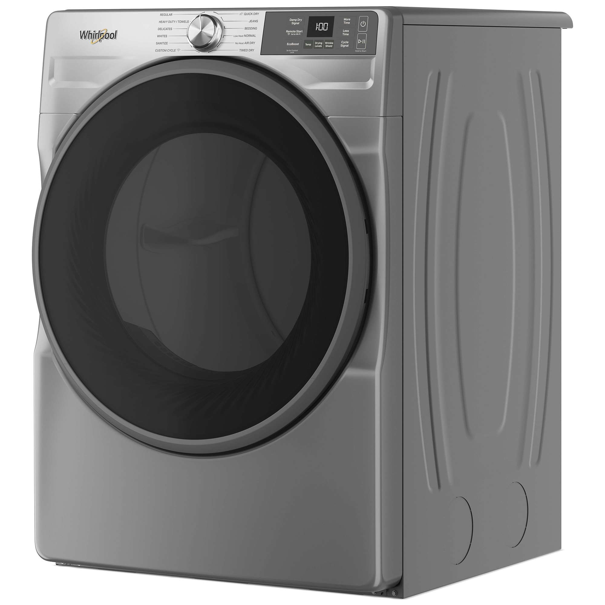 Whirlpool 27 in. 7.4 cu. ft. Smart Stackable Electric Dryer with Sensor Dry & Sanitize Cycle - Radiant Silver, Silver, hires