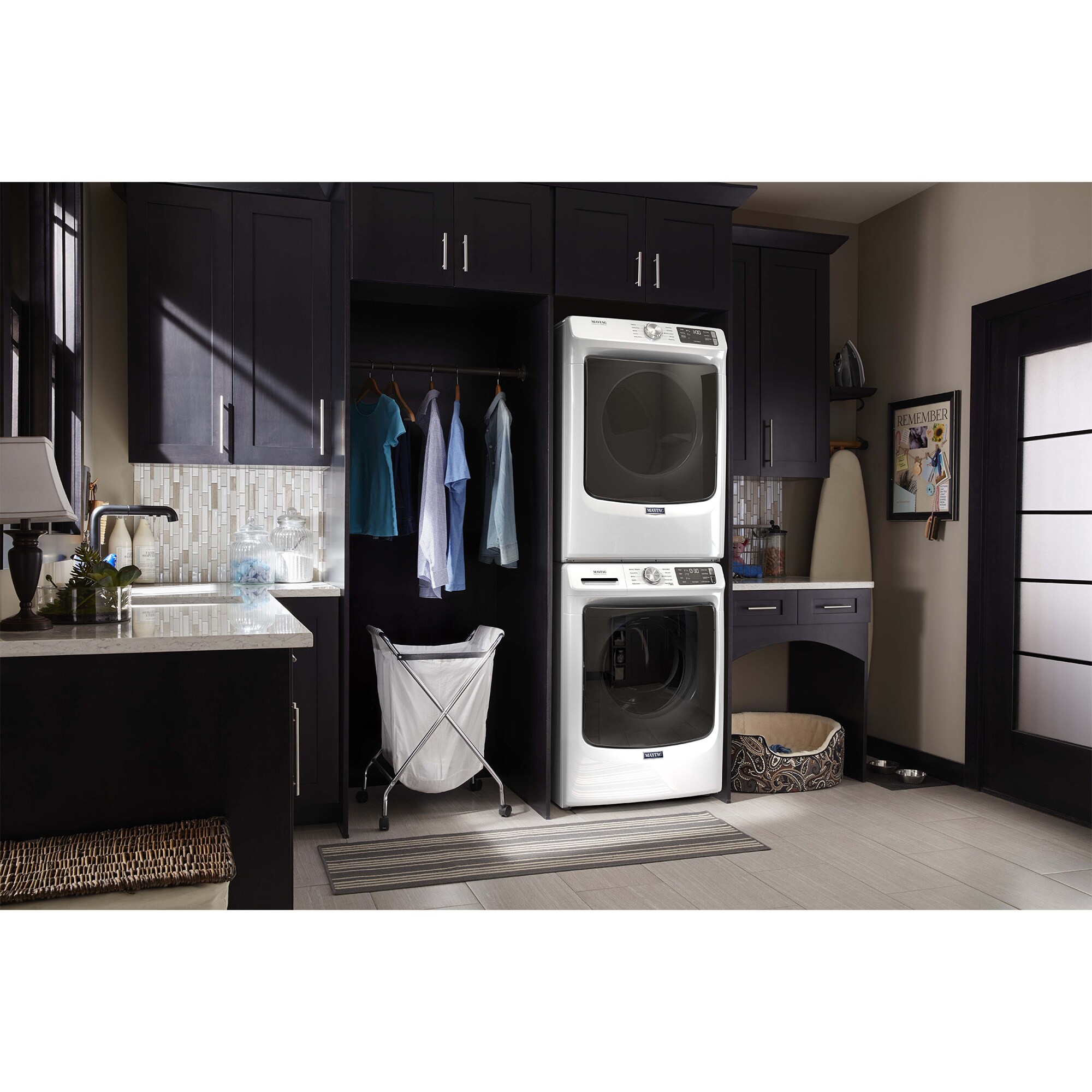 Maytag 27 in. 4.5 cu. ft. Stackable Front Load Washer with Extra Power and 12-Hr Fresh Spin Option - White, White, hires